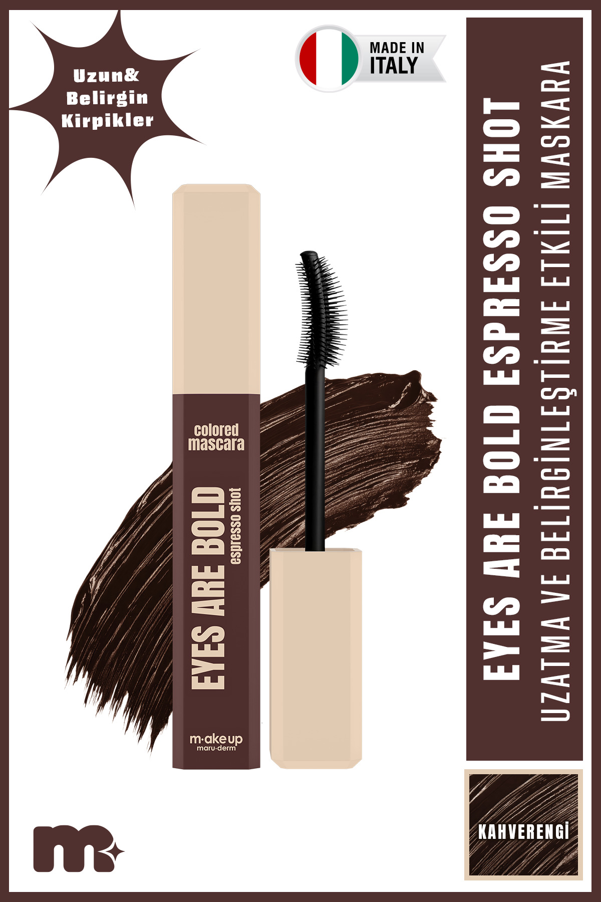 Maru.Derm make up maruderm Renkli Maskara (Kahverengi) – Colored Mascara Brown Espresso Shot — قهوه‌ای MASCARA