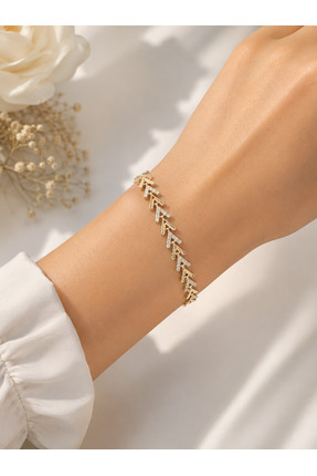Masalca Premium ✨ 14K Altın Kaplama Zirkon Taşlı Ok Figürlü Bileklik ✨