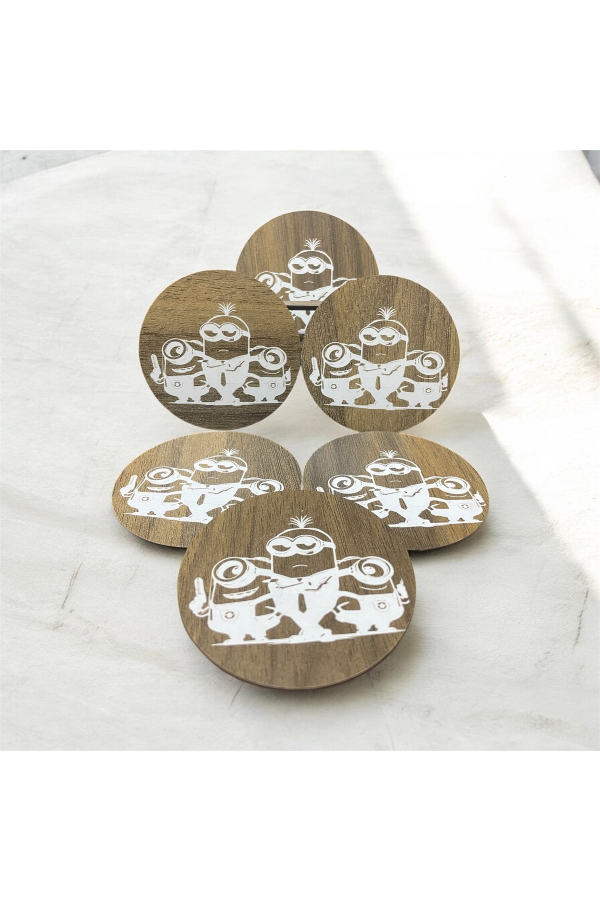 6 Lı Mdf Bardak Altlığı Sekoratif ECCECA1032 - Görsel 2