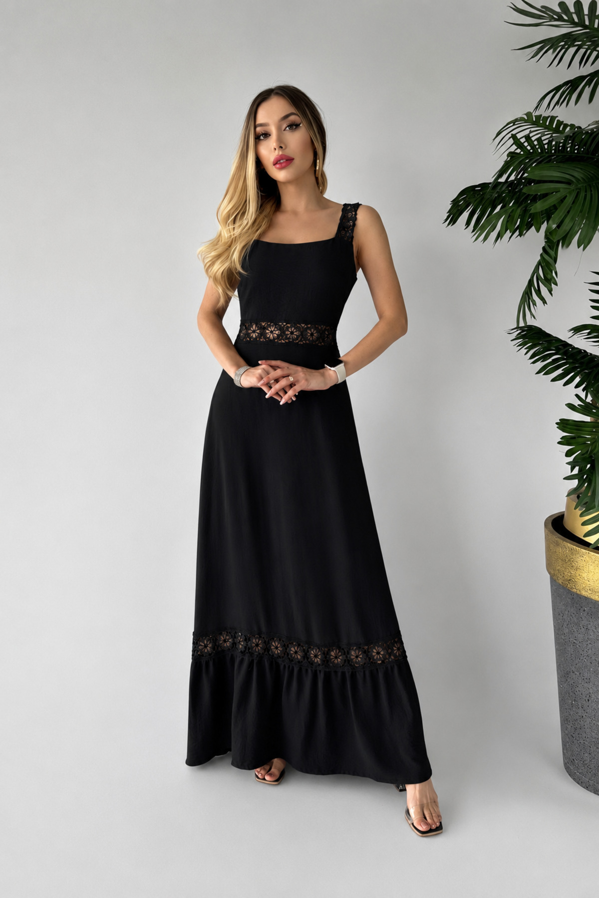 Lace Detailed Anabel Dress Imported Airobin Lace Detailed Dress