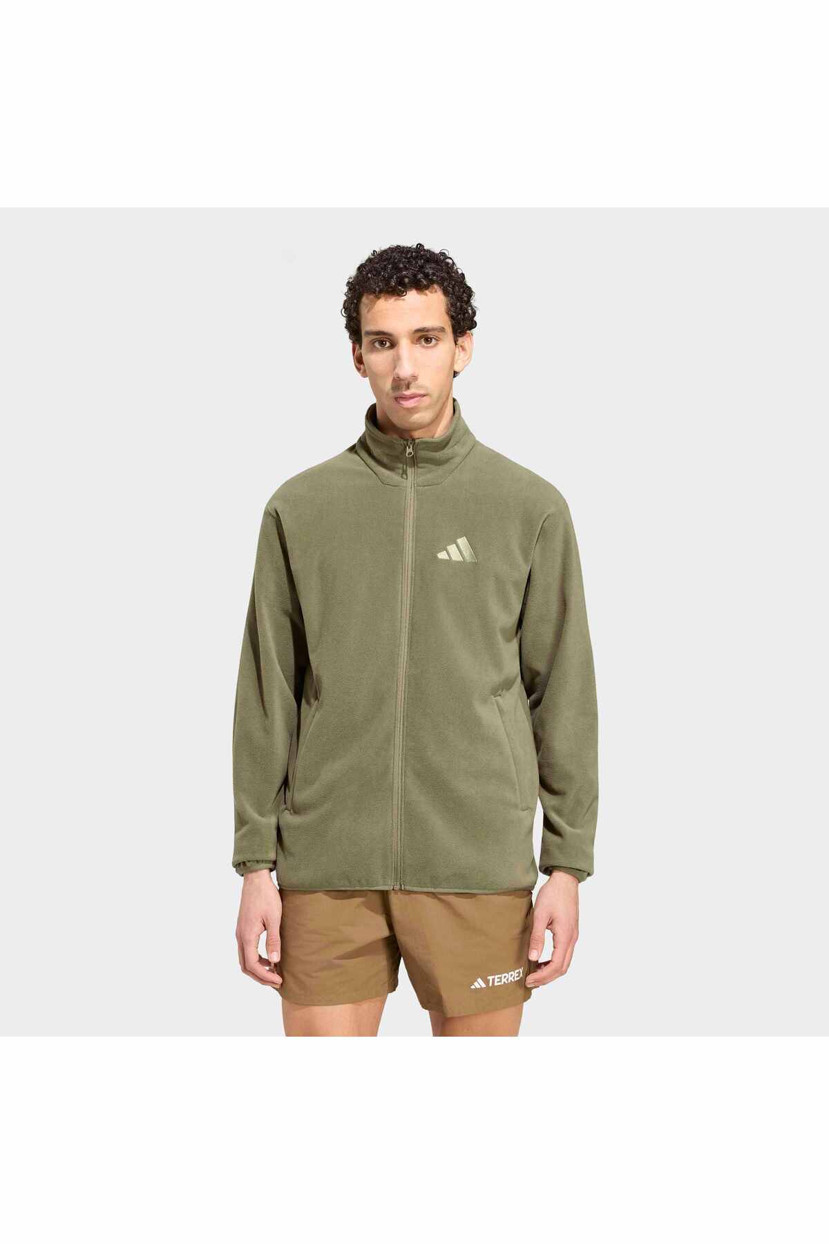 adidas Mt Ess Fz Fl Erkek Spor Softshell & Polar KY9785 — سبز