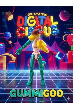 Modellio3D The Amazing Digital Circus Gummigoo 18 CM Eklemli Hareketli Figür ...