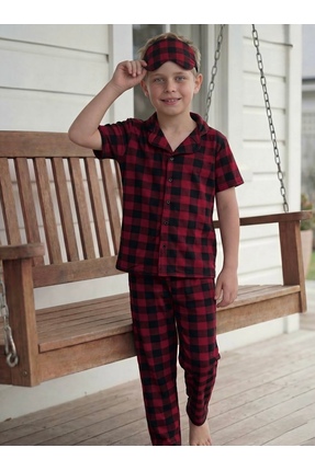 Kidora Kids Erkek Çocuk 5-14 Yaş Pamuklu Bordo Renk Gömlek Yaka Düğmeli Kısa ...