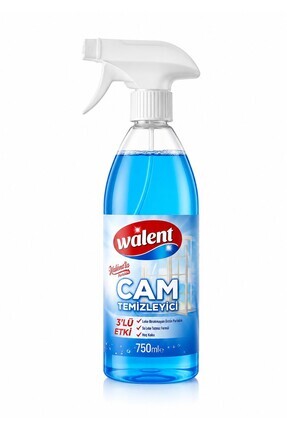Walent Cam Temizleyici 750 Ml Parlatıcı Su Engelleyici İz Bırakmaz Leke Yapmaz