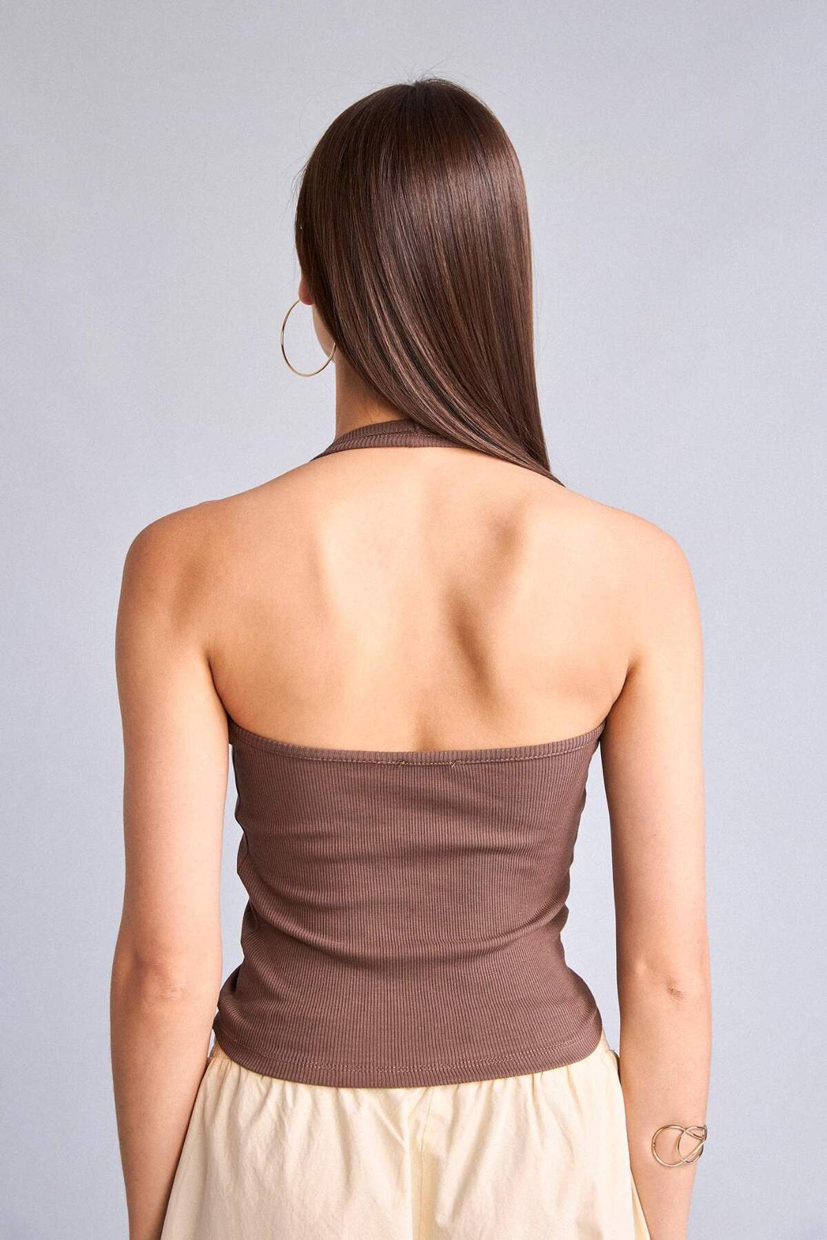 DeFacto Fitted Kaşkorse Halter yaka Pamuklu Atlet H8088AX26SM görsel 5