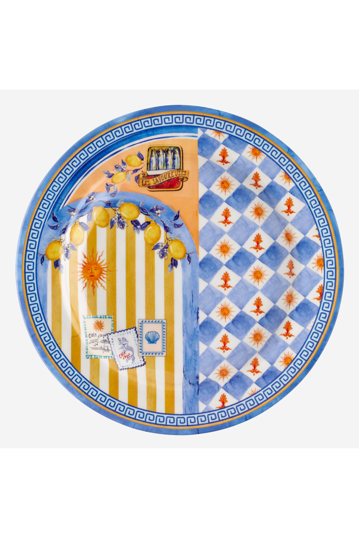 CHIARA ALESSI Cote D Azur Mavi Melamin Yemek Tabağı 28 Cm - Fiyatı