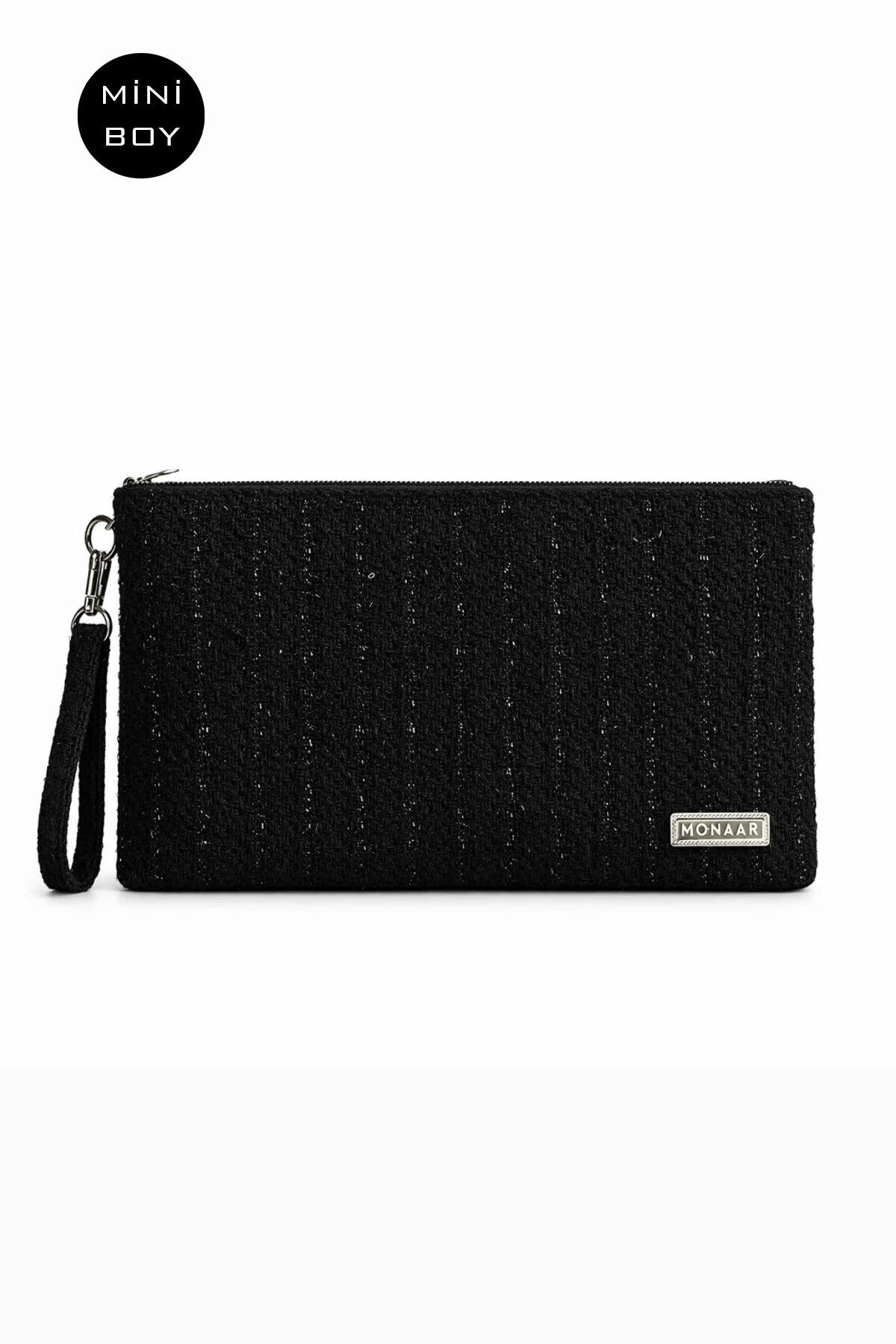 MONAAR Simli Parıltılı Tüvit Şanel Clutch Portföy Çanta 29x19cm