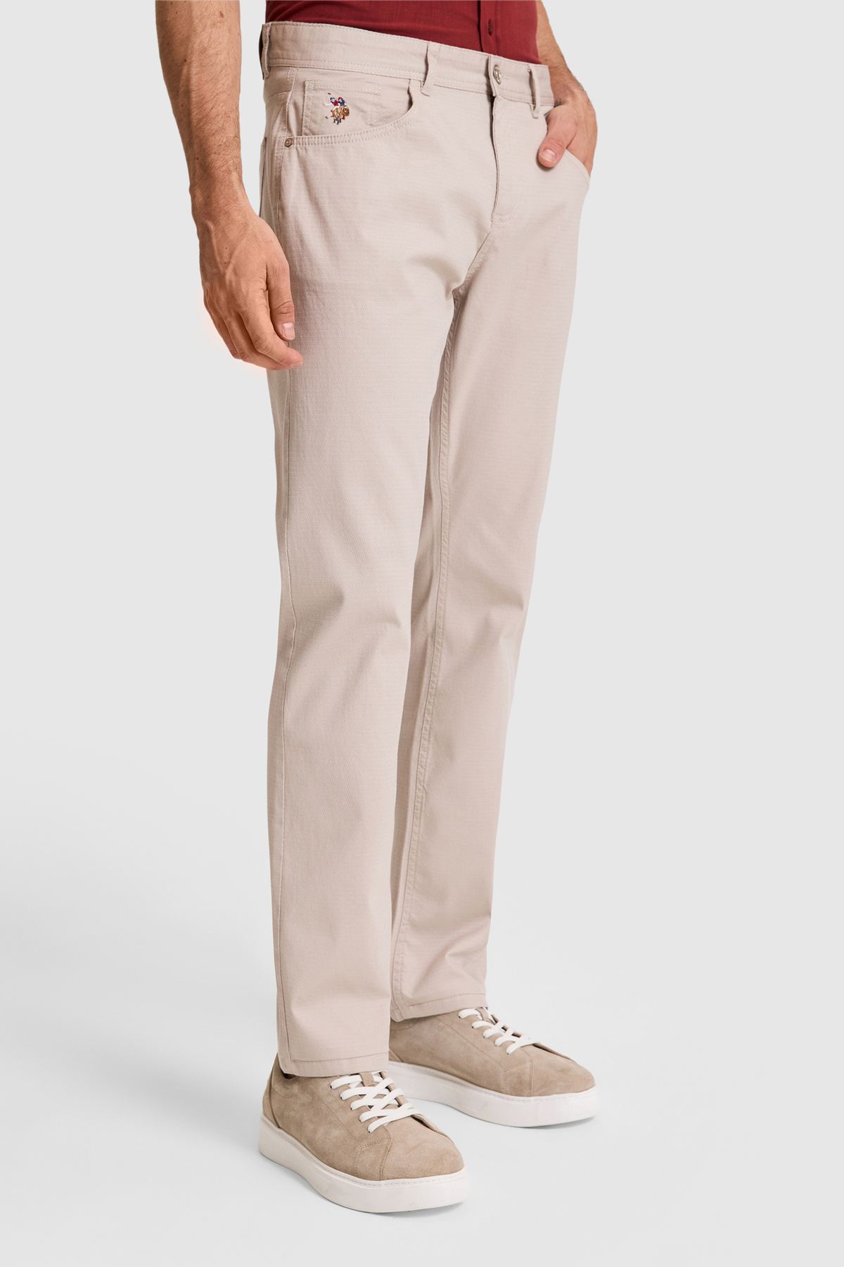 Erkek Regular Fit Taş Kanvas / Chino Pantolon 50322308-VR049 — خاکستری — تصویر 4 از 7