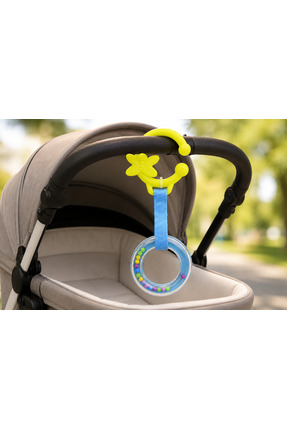 Bemy Baby Bebek Çıngıraklı Halka - Bebek Arabası Askısı - Puset Askısı - Beşi...