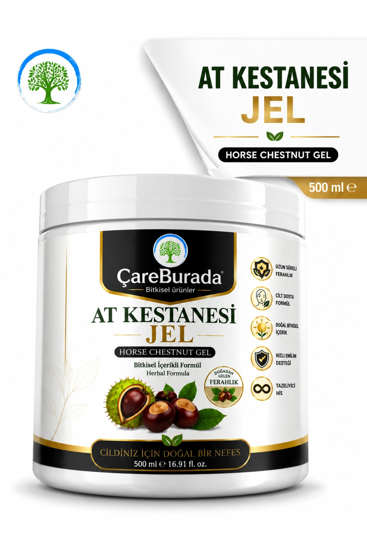 Çare Burada ÇareBurada At Kestanesi Jel 500 ml. | Ferahlık ve Bakım Bir Arada — P6002S348