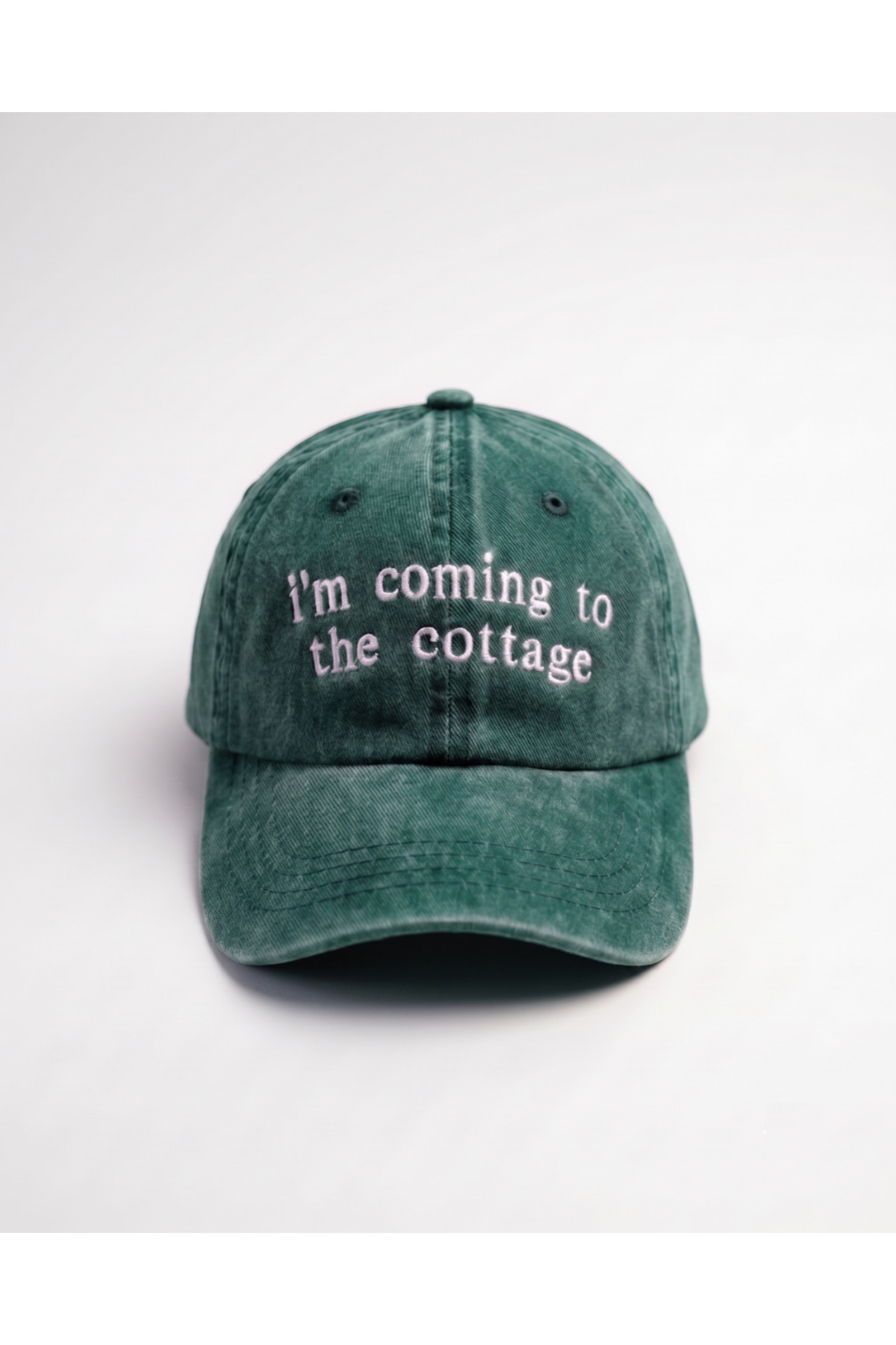 "I'm Coming To The Cottage" Embroidered Vintage Baseball Cap Hat "" cottagecore "movement reflecting life intertwined with nature"