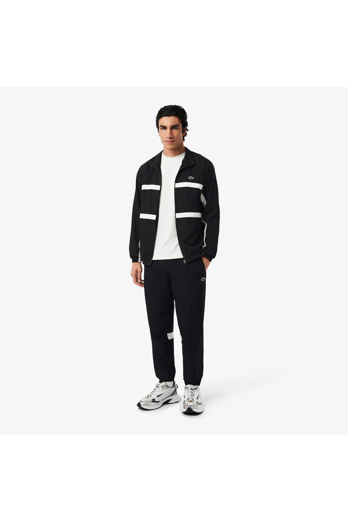 Lacoste Erkek Regular Fit Renk Bloklu Siyah Eşofman Takımı — مشکی WH0226