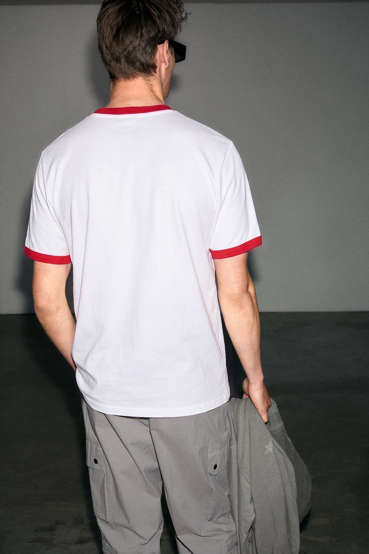 GRIMELANGE BAMSI Erkek %100 Organik Pamuklu Kontrast Yakalı Dünya Kupasına Özel Baskılı Beyaz T-Shirt görsel 4