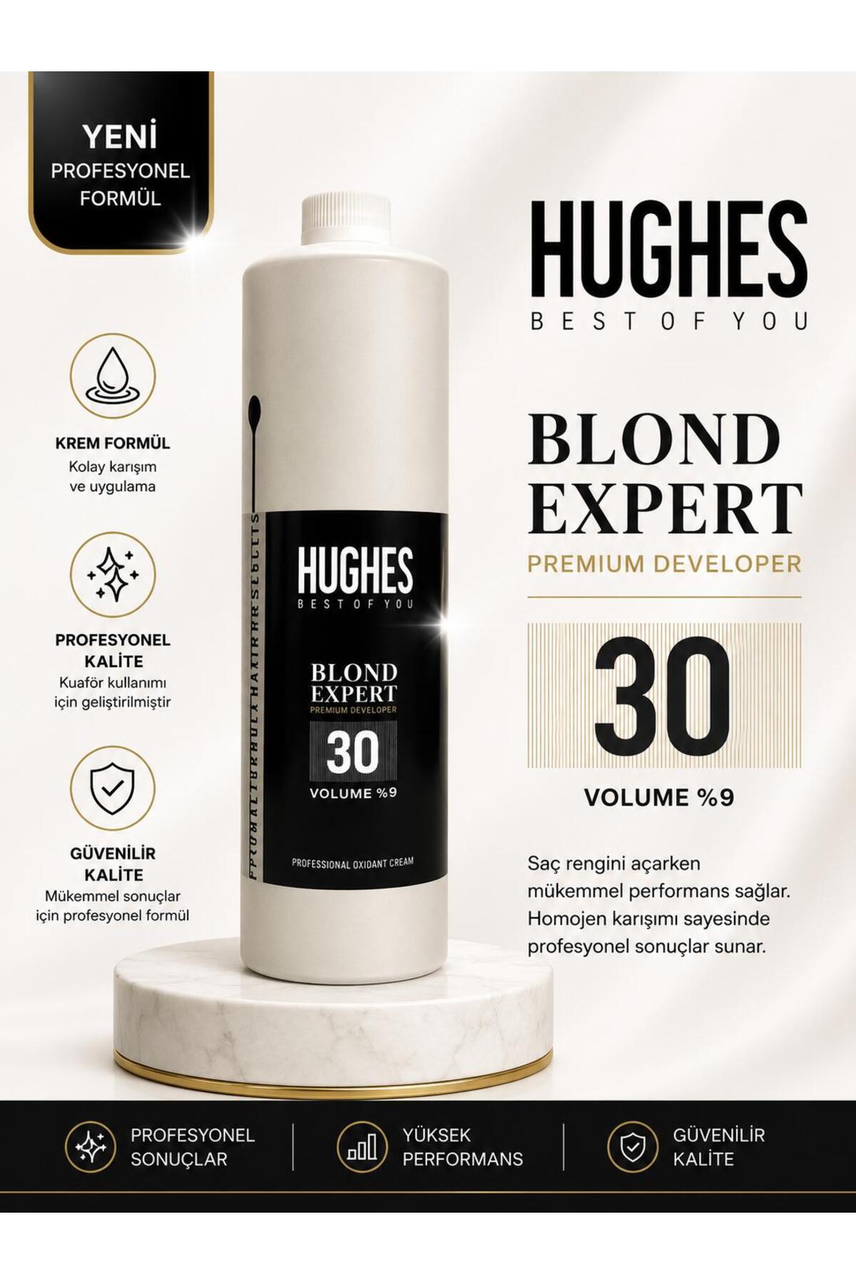 Hughes BLONDE EXPERT OKSİDAN 30 VOL 1000 ML