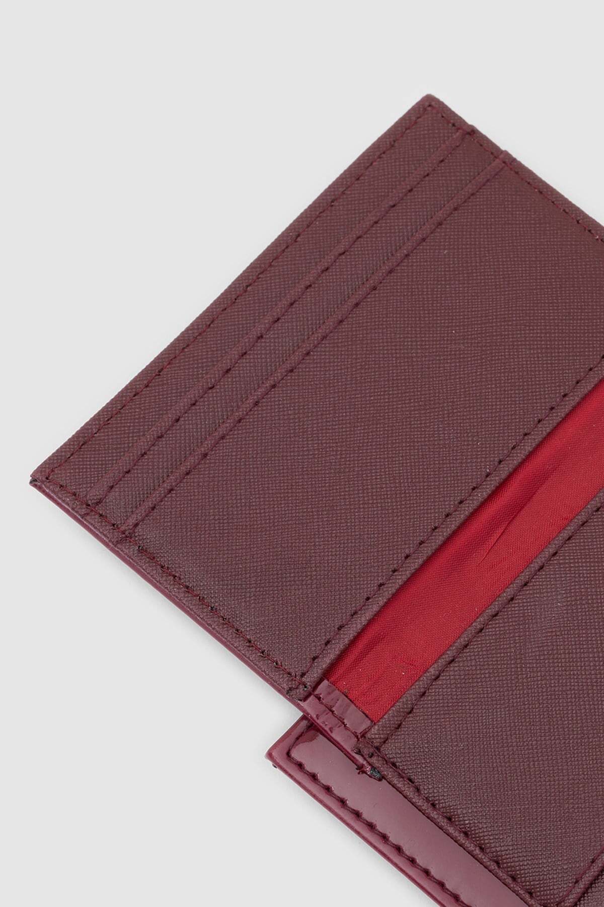 Shule Bags Voga Rugan Kadın Cüzdan Bordo görsel 4