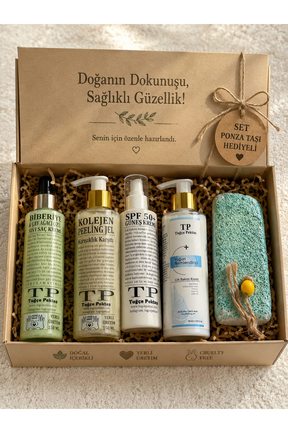 TP 4'lü Bakım Seti SPF50 Güneş Kremi Kolejen Peeling Jel