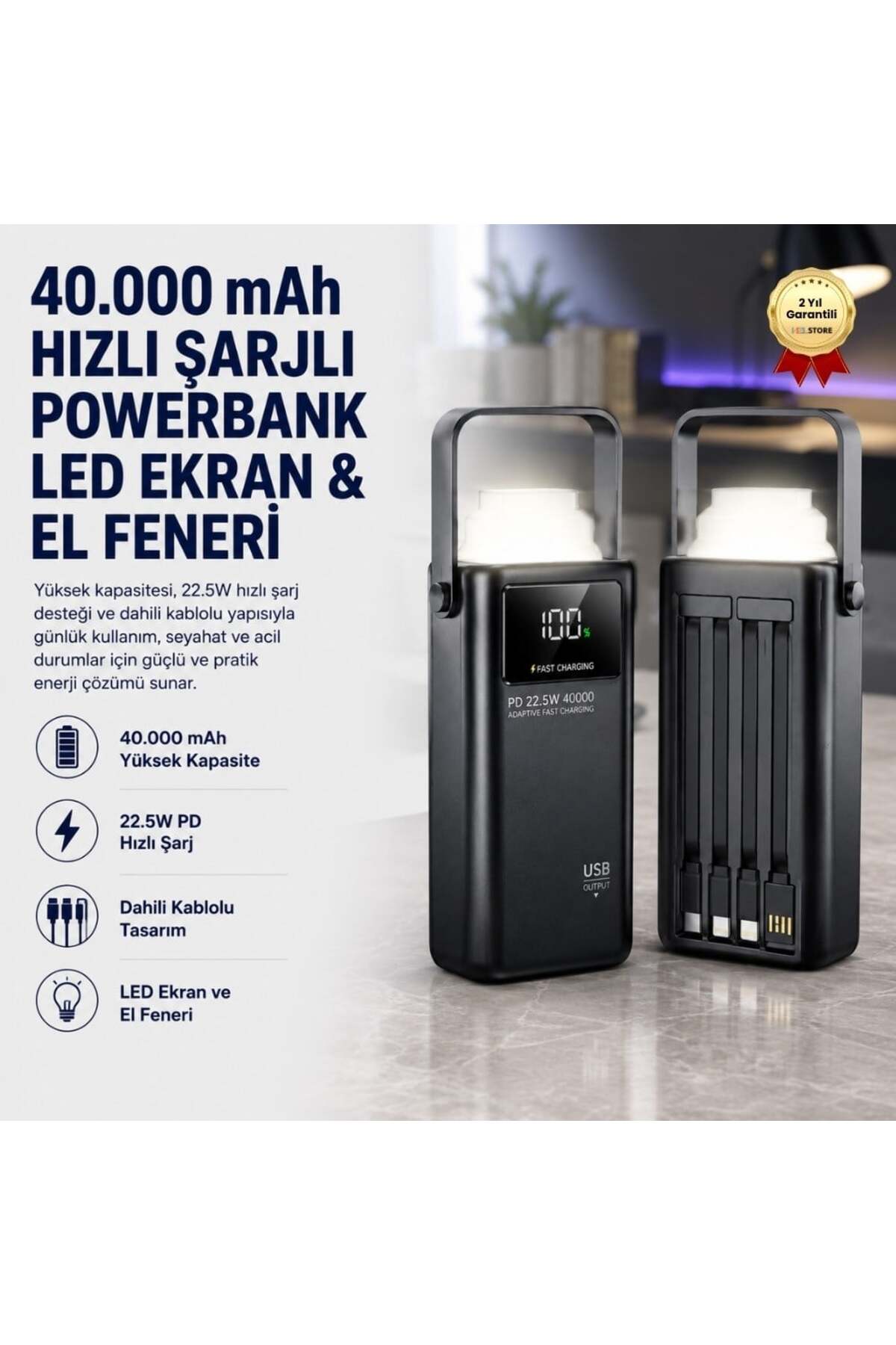 hızlı store Powerbank 40.000 Mah Pd 22.5w 3.0 Hızlı Şarj Gerçek