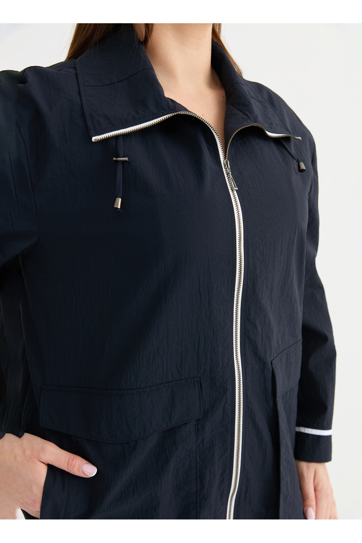 Selen Lacivert Kadın Trençkot 26YSL9579 görsel 4