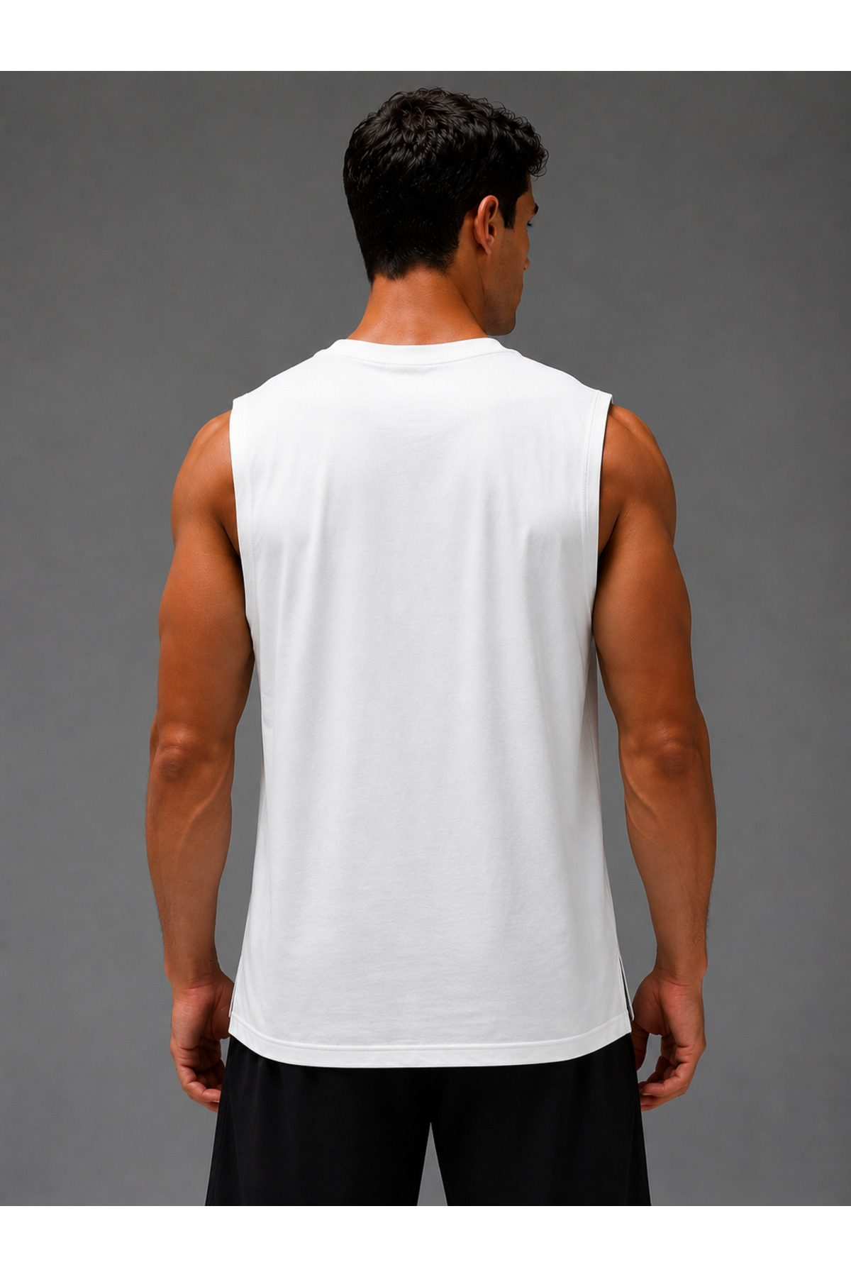 WE&ME Erkek Basic Sıfır Kol Tişört Regular Fit Bisiklet Yaka Esnek Kumaş Spor ve Günlük Kullanım görsel 3