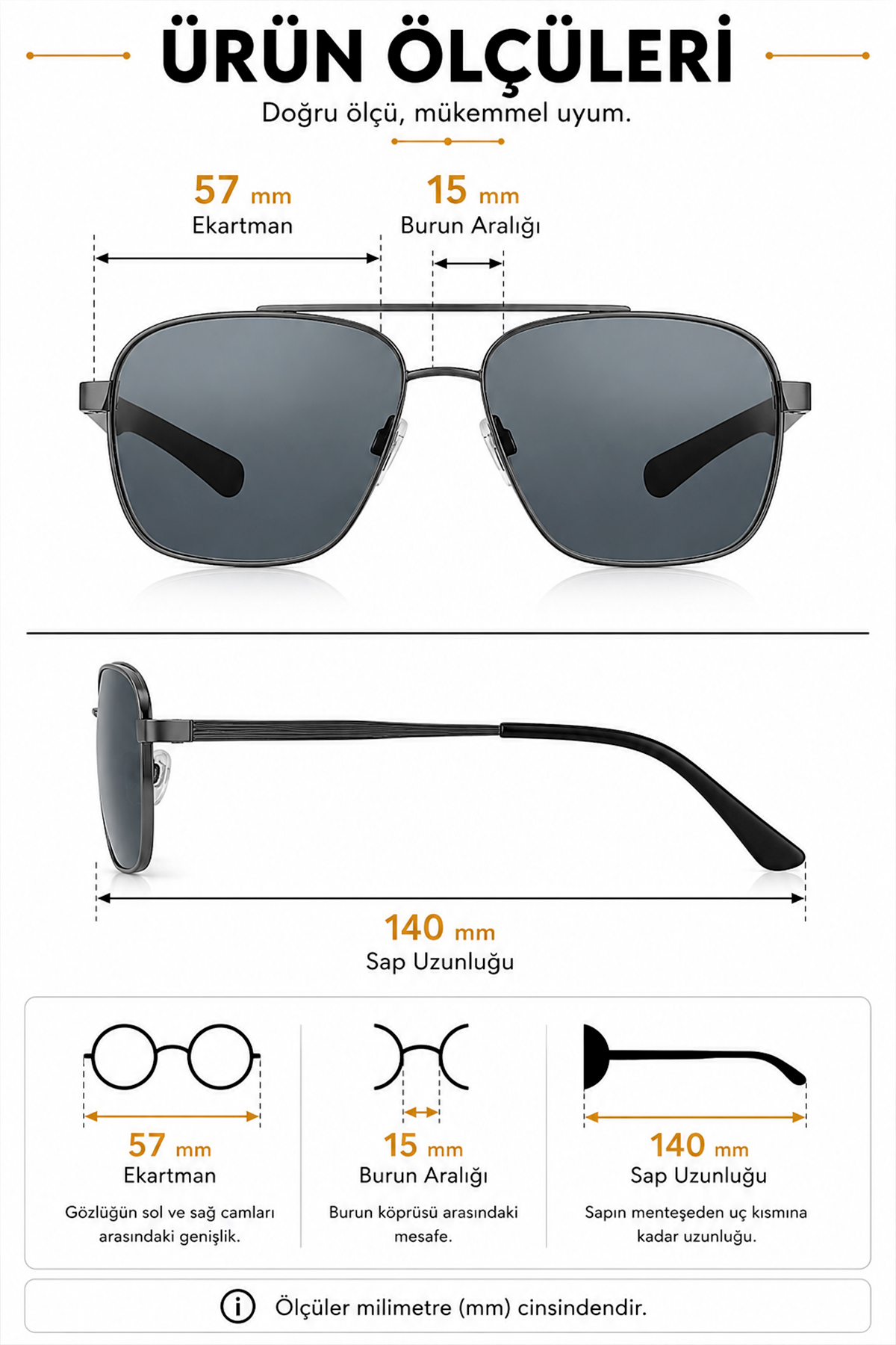 Daniel Klein Polarize - UV400 Koruma Metal Çerçeve Siyah Renk Orijinal Erkek Güneş Gözlüğü 57 Ekartman DKGG77C1 görsel 2