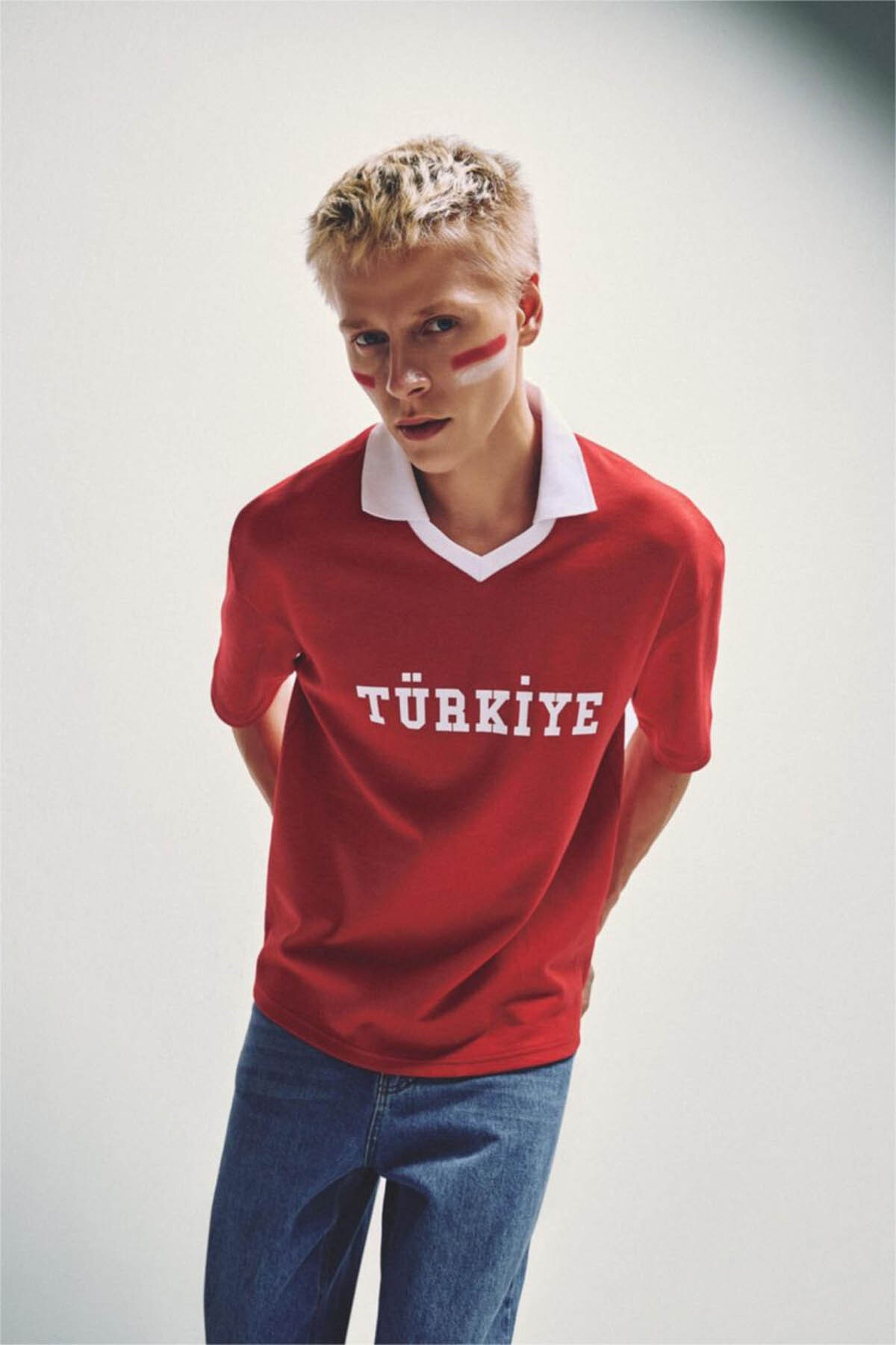 World Cup Boxy Fit Turkey Printed Short Sleeve Red T-Shirt I1796AX26SM