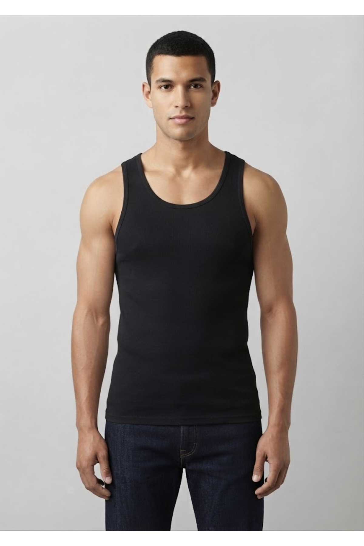 BLACK SWALLOW Erkek 3'Lü Set Kalın Askılı Pamuklu Atlet görsel 2