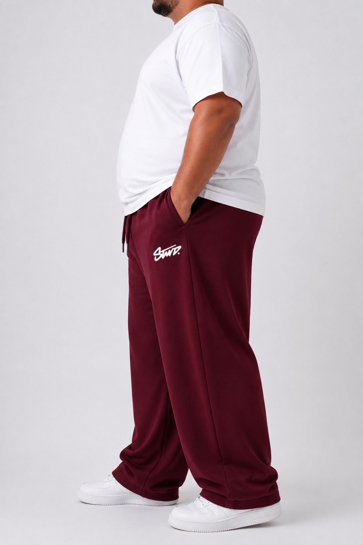 ZAVIXO Erkek Büyük Beden Wide Leg Eşofman Altı %100 Pamuk Oversize Rahat Kalıp Bol Paça Günlük Pantolon görsel 2