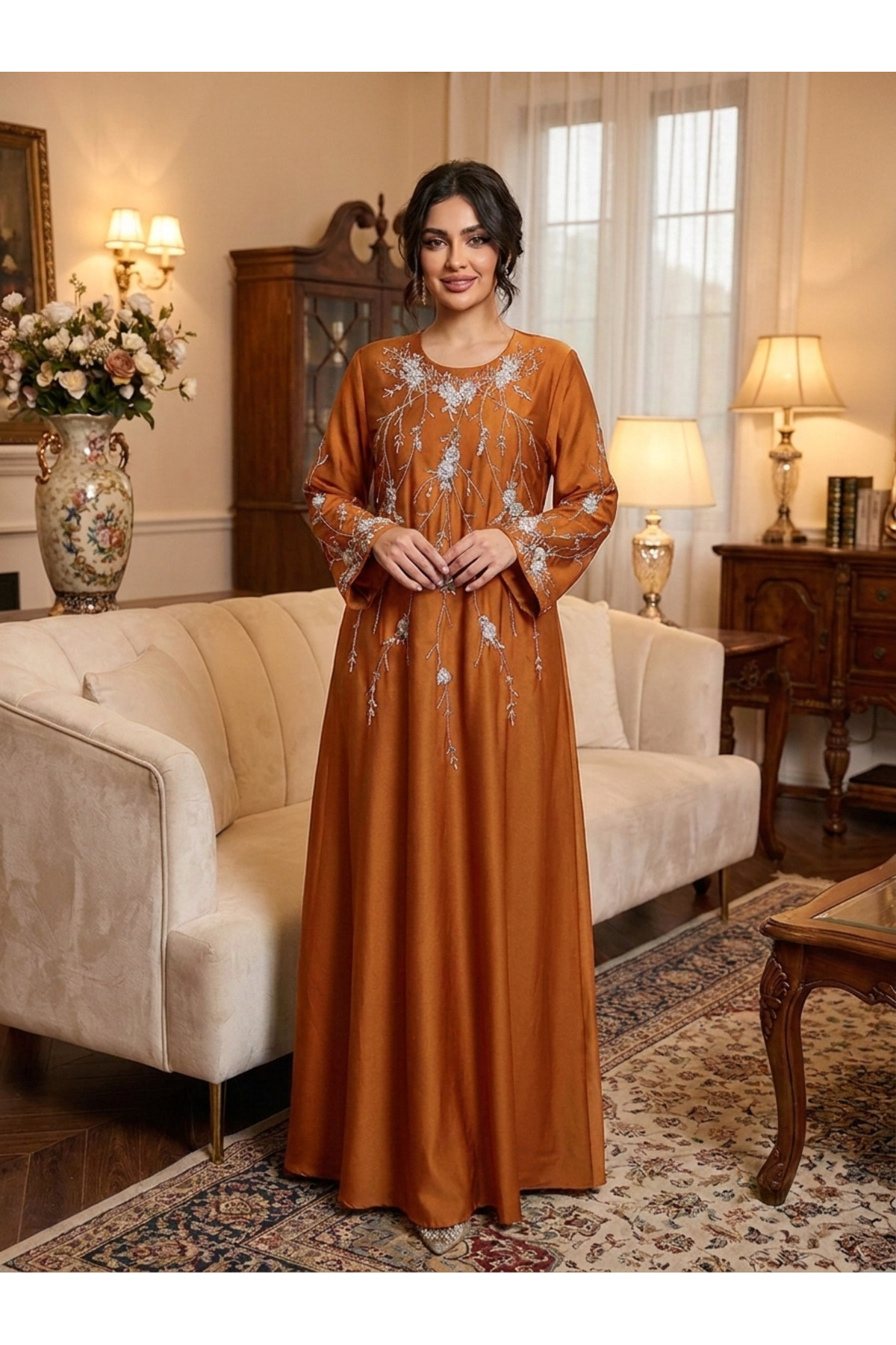 جلابية نسائية برتقالي