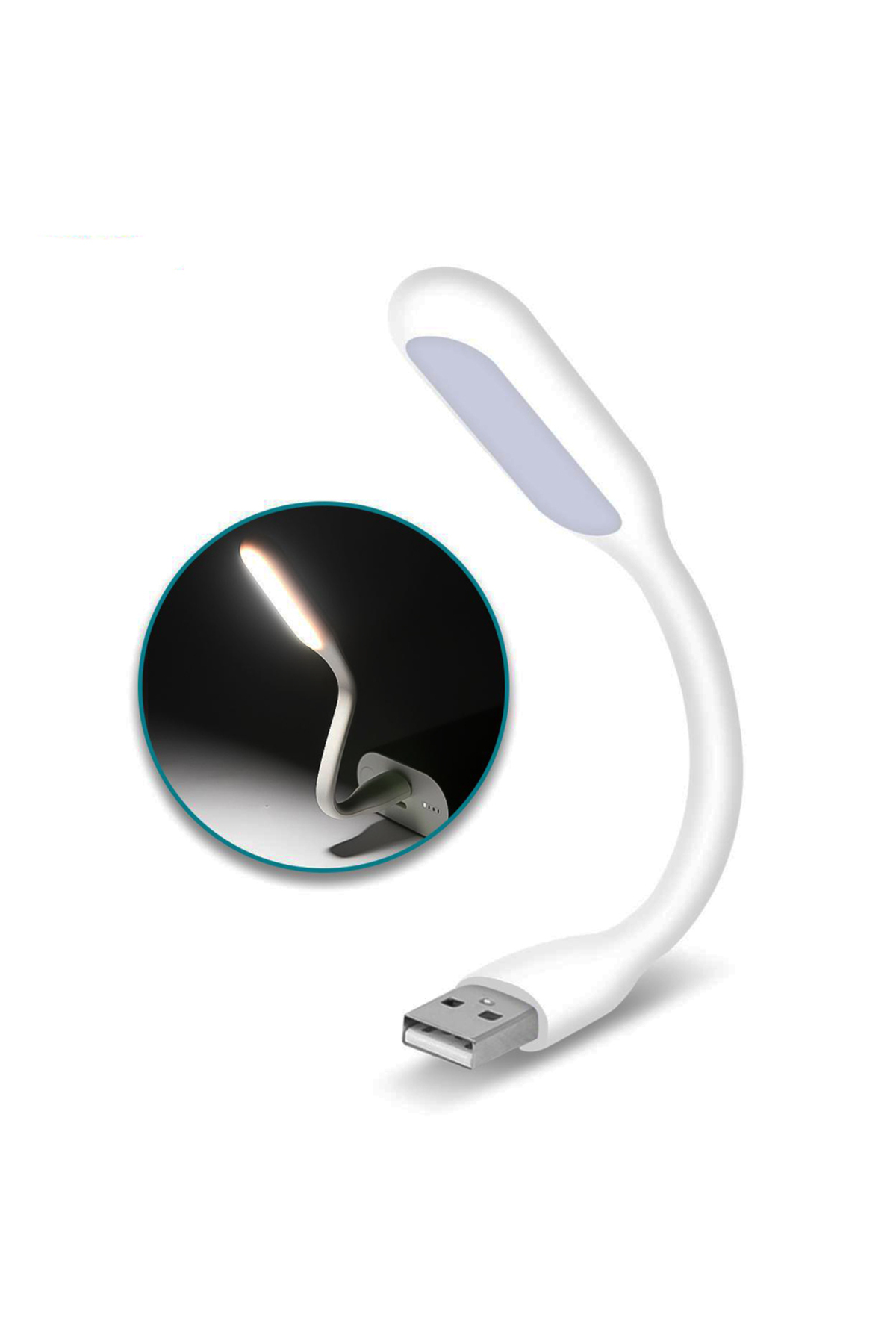 Usb Led Lamba Katlanabilir Pc Laptop Klavye Aydınlatma Esnek Bükülebilir Powerbank/Bilgisayar/Laptop Gibi Usb Bağlantısı Olan Cihazlarda Kullanabilirsiniz Beyaz
