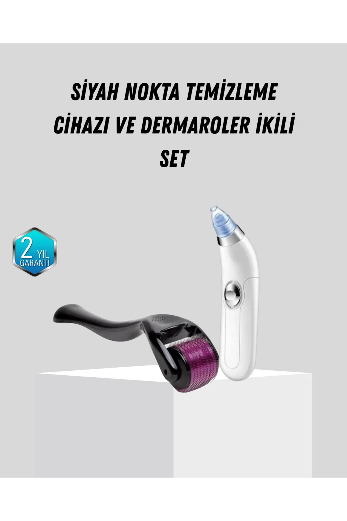 Dermaroller ve Vakumlu Siyah Nokta Temizleme Cihazı 2’li Cilt Bakım Seti — 8691001988095