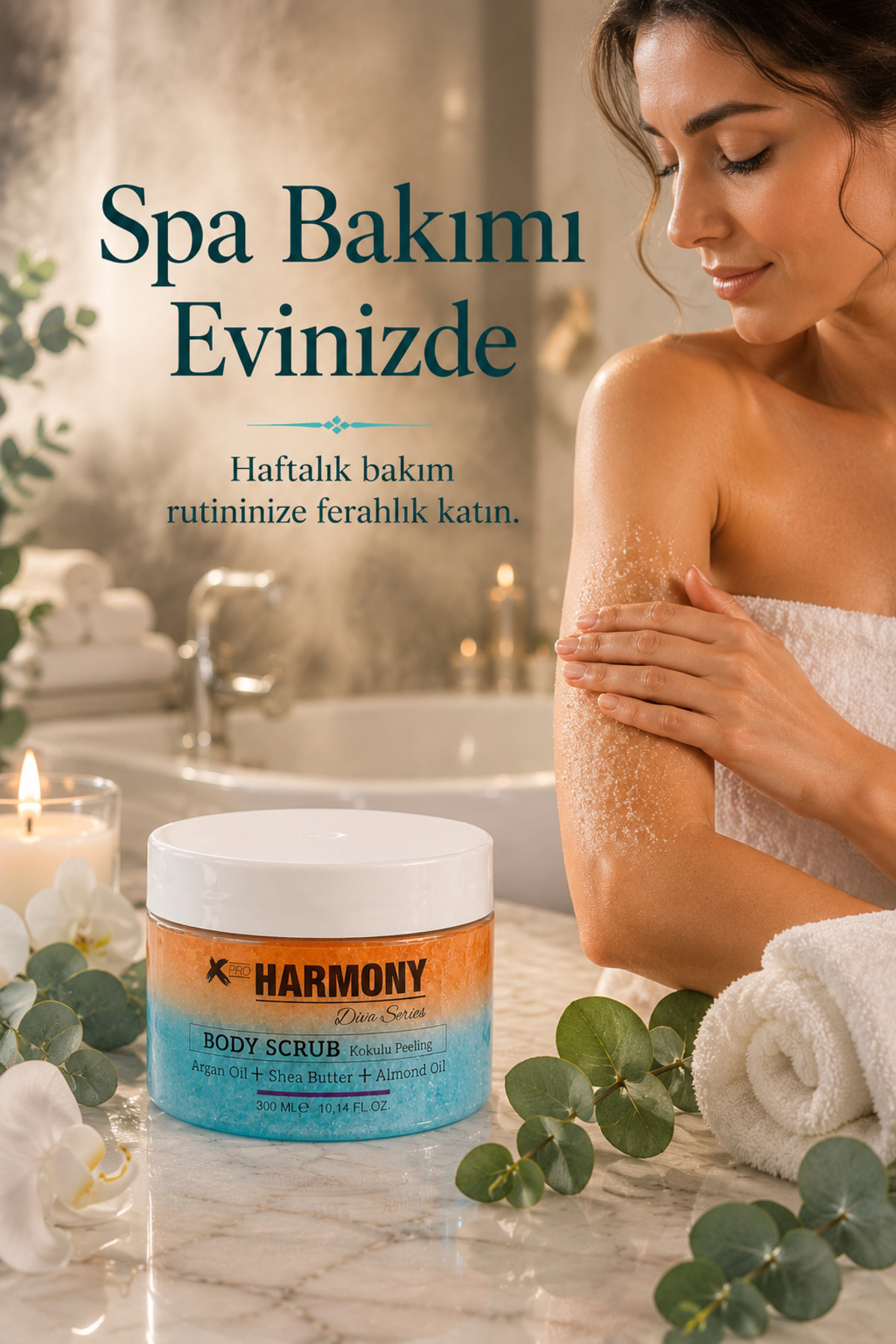 اسکراب بدن L-i-b-r-e 300 میلی لیتر | اسکراب بدن با کره شی باتر + روغن آرگان + روغن بادام — PH-BS-LIB-300 — تصویر 2 از 8