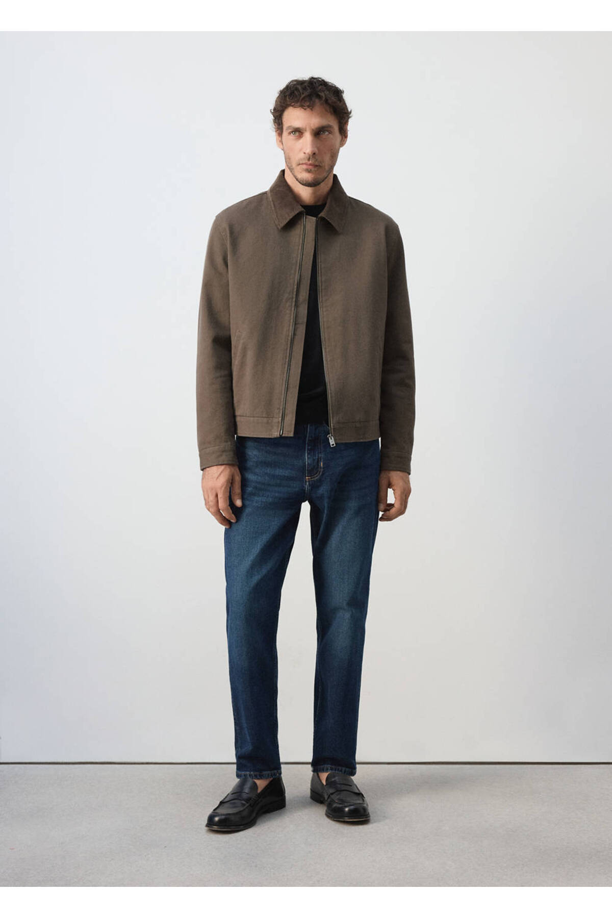 MANGO Man Fitilli kadife yakalı denim ceket görsel 2