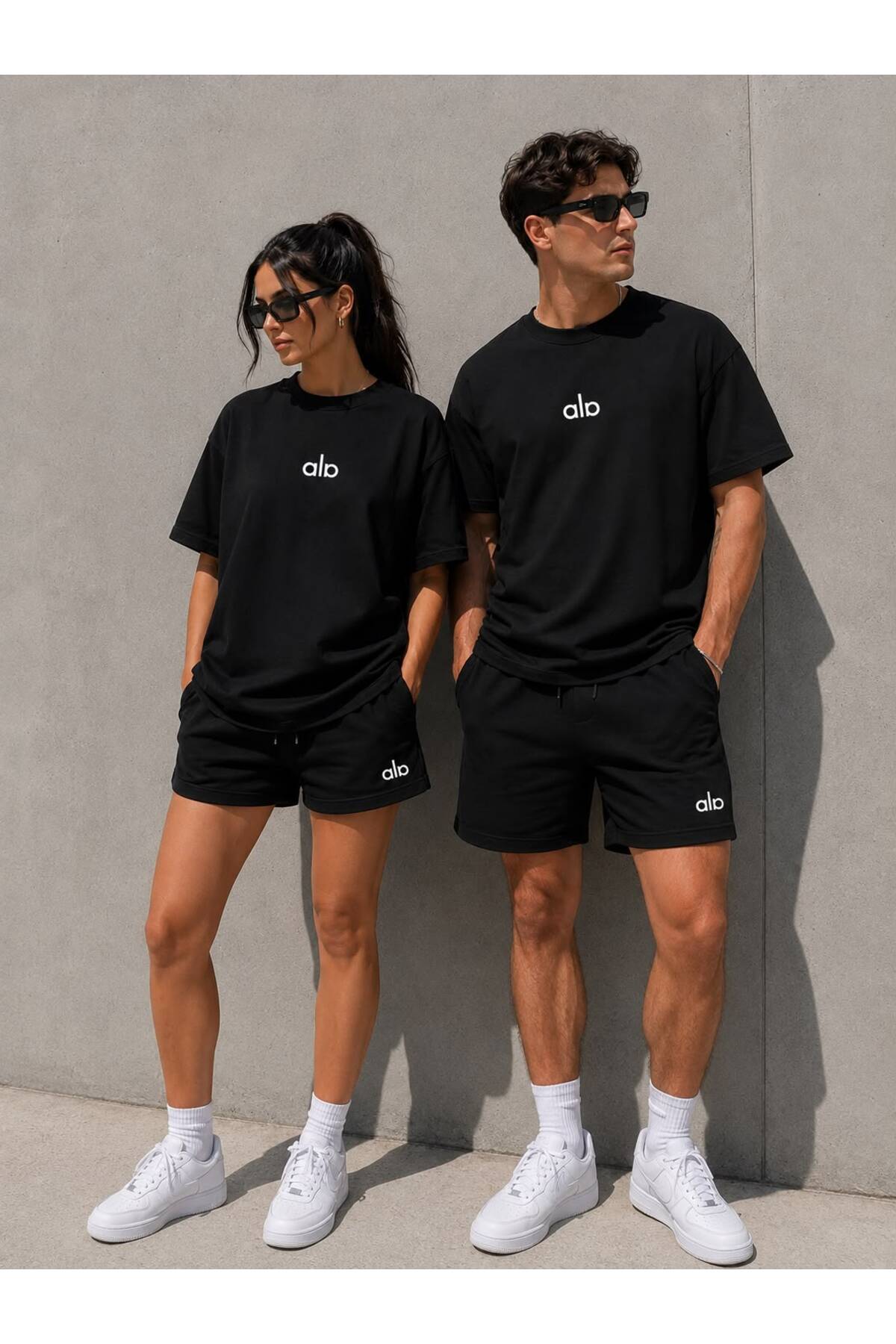 Frisson Unisex Printed Oversize Shorts T-Shirt Set Cotton Comfortable Fit Short Sleeve