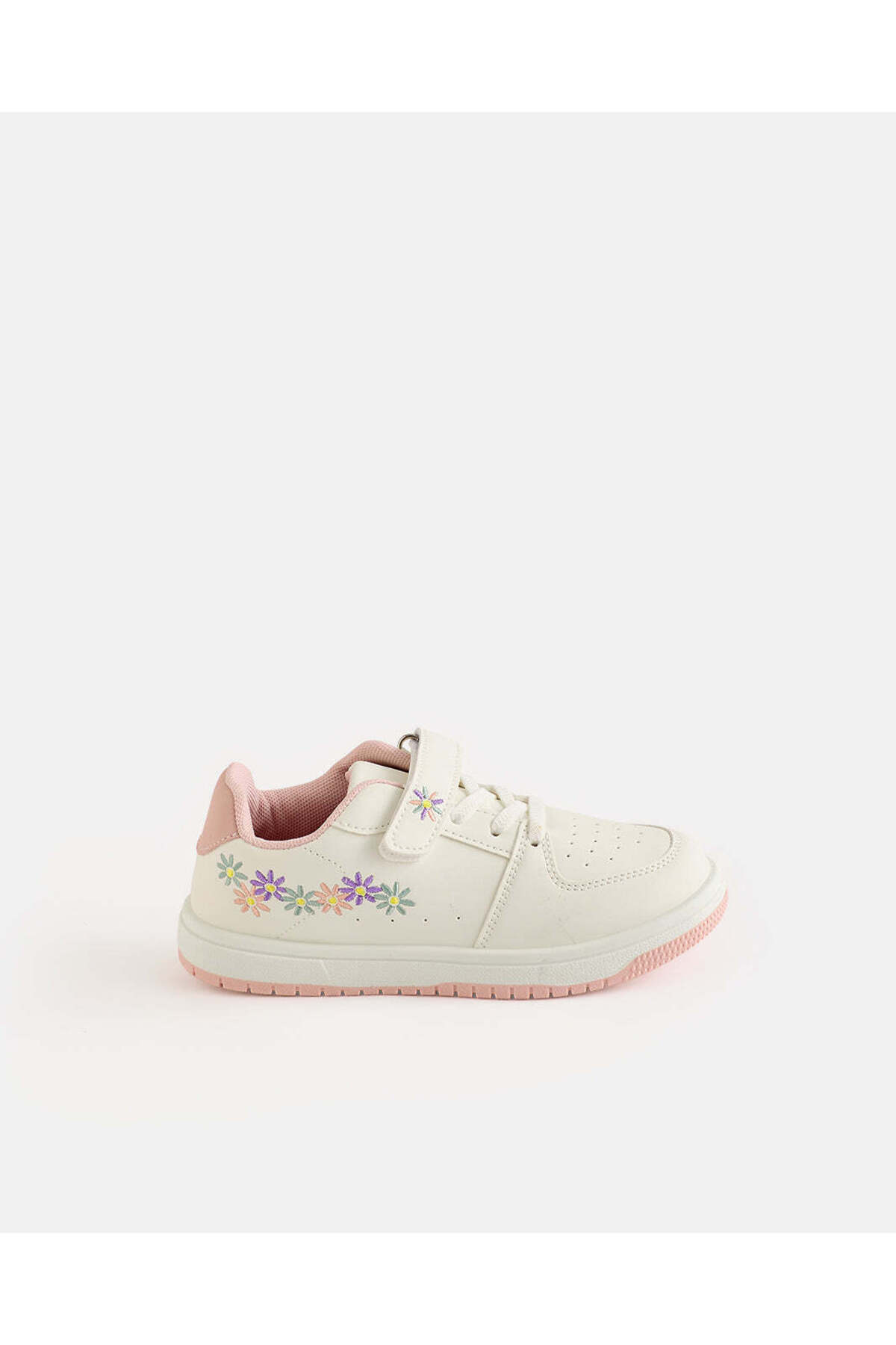 REDTAG Girls White Floral Embroidered Sneakers