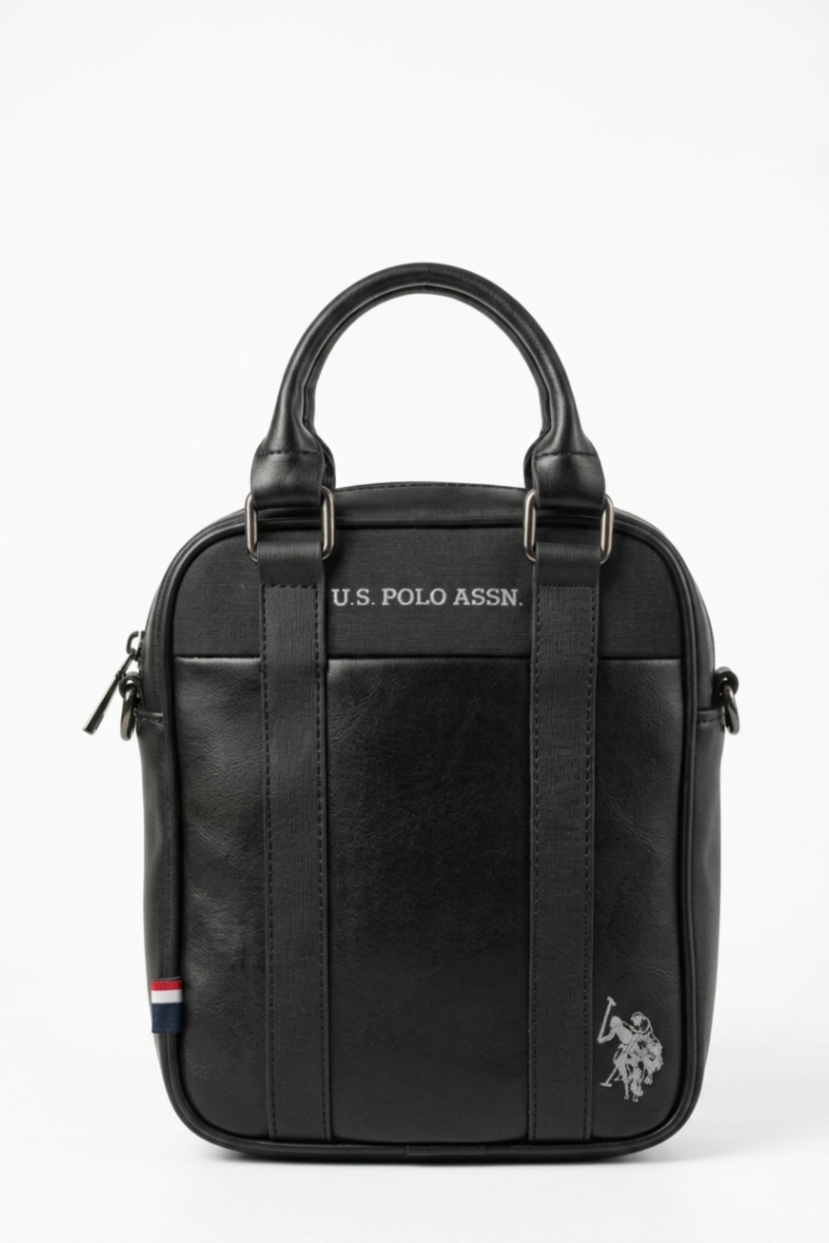 U.S. Polo Assn. Erkek Çanta Deri Görünümlü Çapraz Askılı Postacı Çift Saplı Fermuarlı Ayarlanabilir Omuz Günlük PLHEY26051