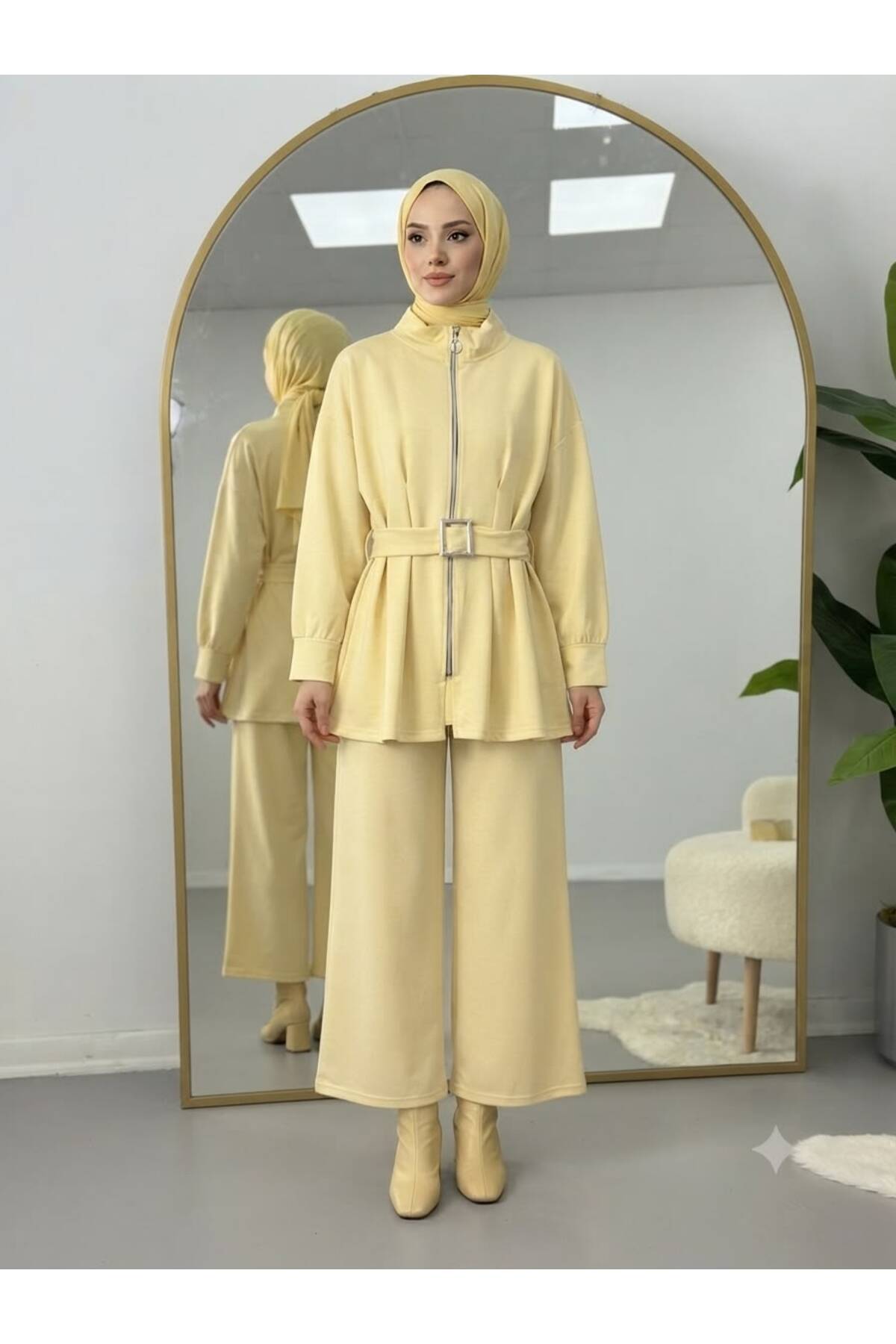 EC MODA Loyşa Belt Detailed Trouser Suit