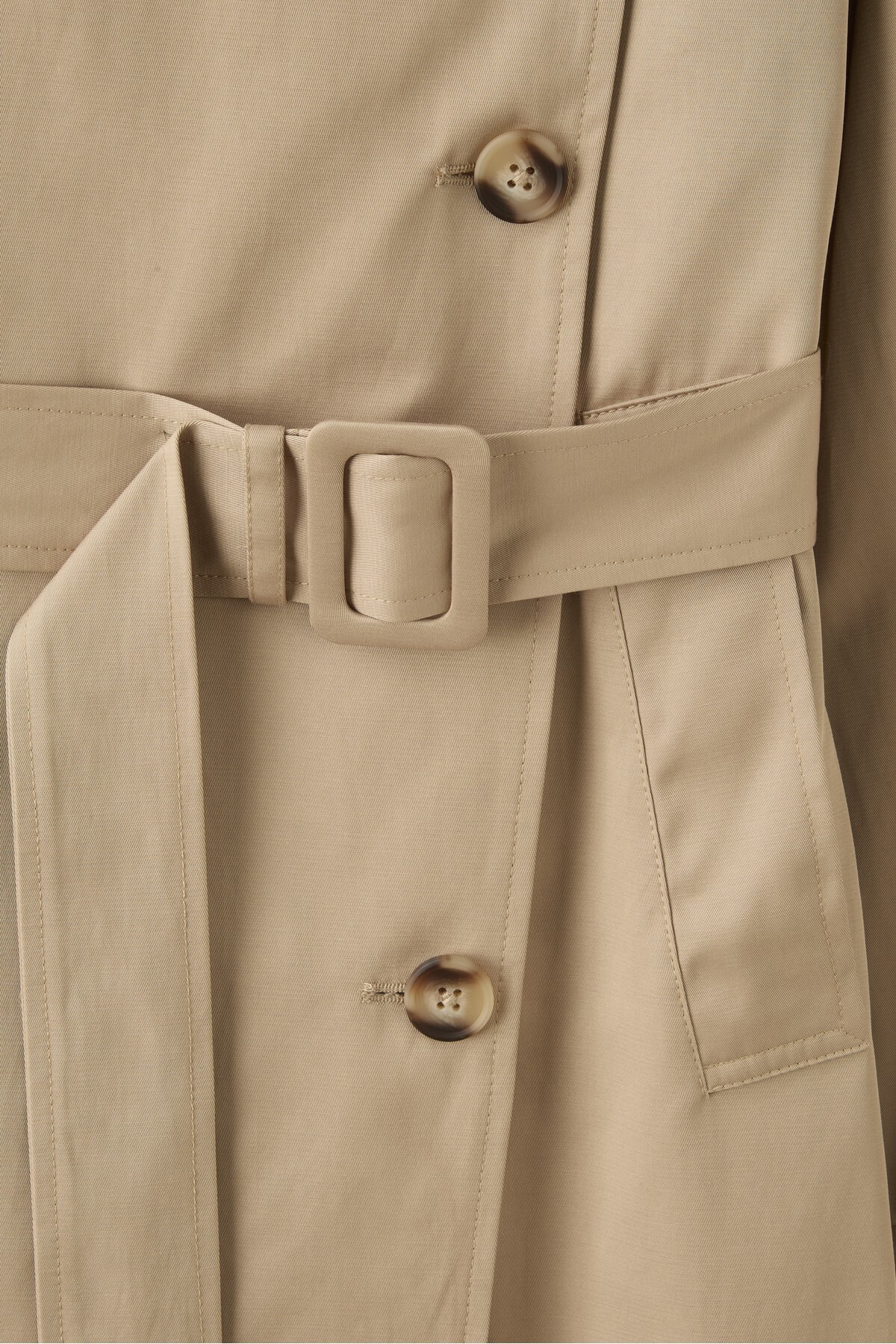 Stradivarius Basic uzun trençkot görsel 8