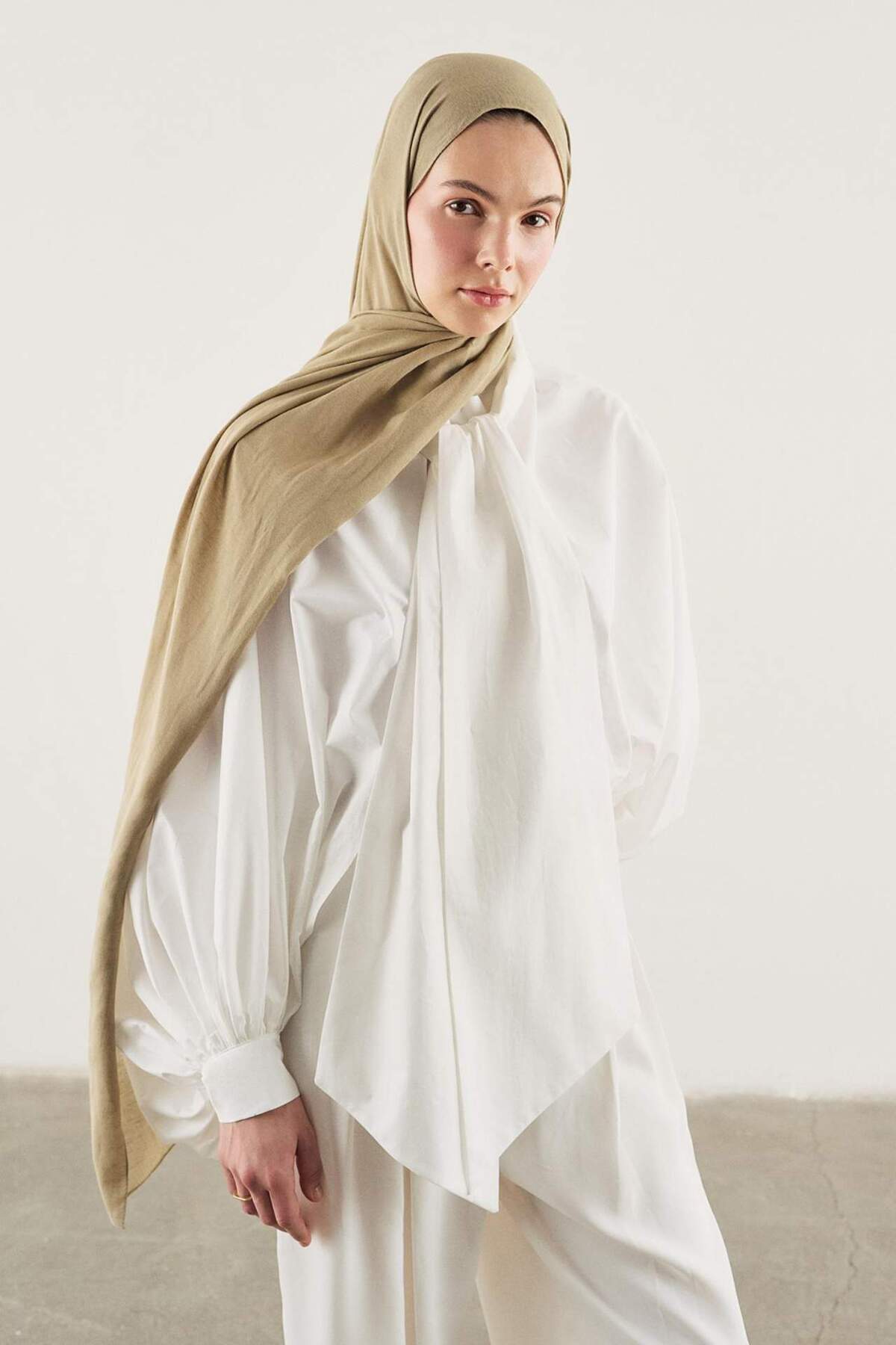 DeFacto Fresh Scarfs X DeFacto Premium Nude Keten Şal I1758AX26SM görsel 3
