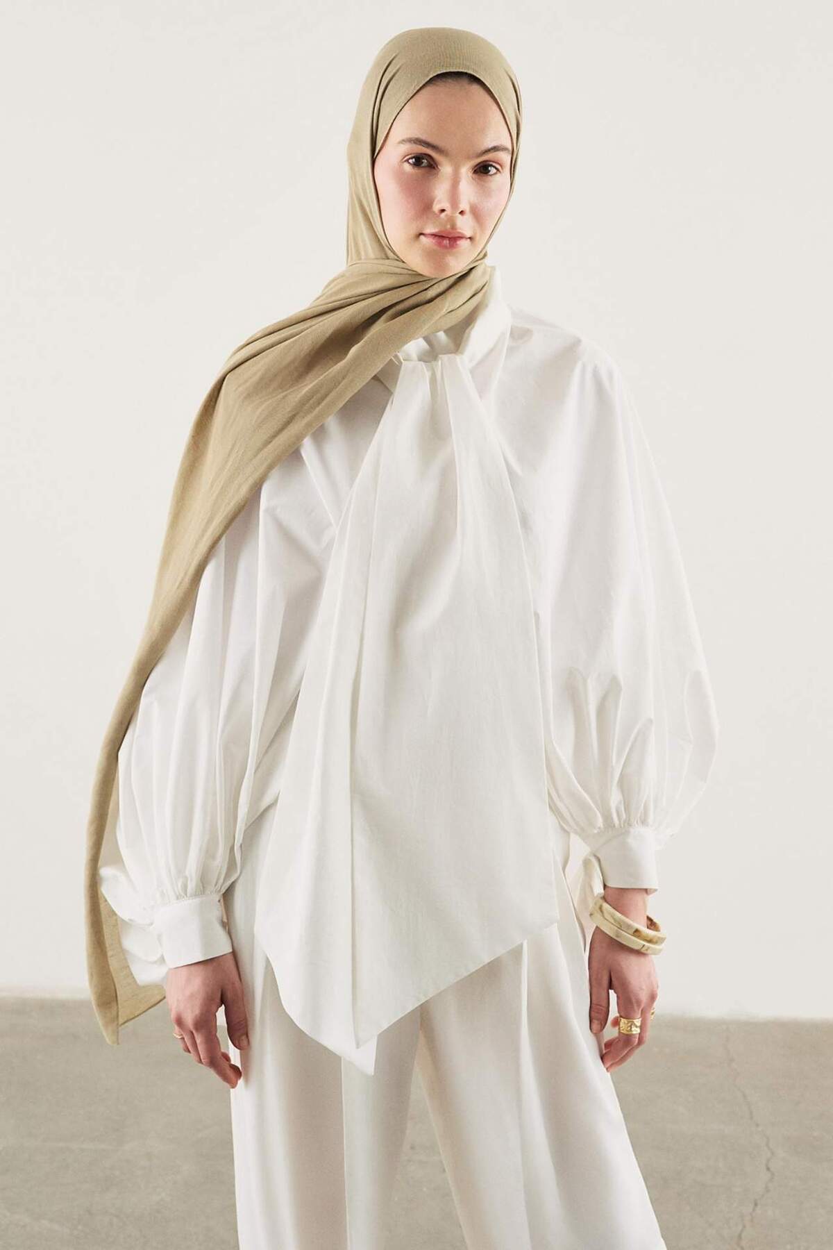 DeFacto Fresh Scarfs X DeFacto Premium Nude Keten Şal I1758AX26SM görsel 6