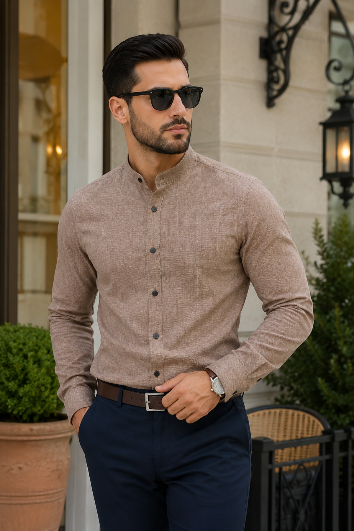COLVIS MAN Slimfit Uzunkol Washable Mars Hakimyaka Men's Shirt