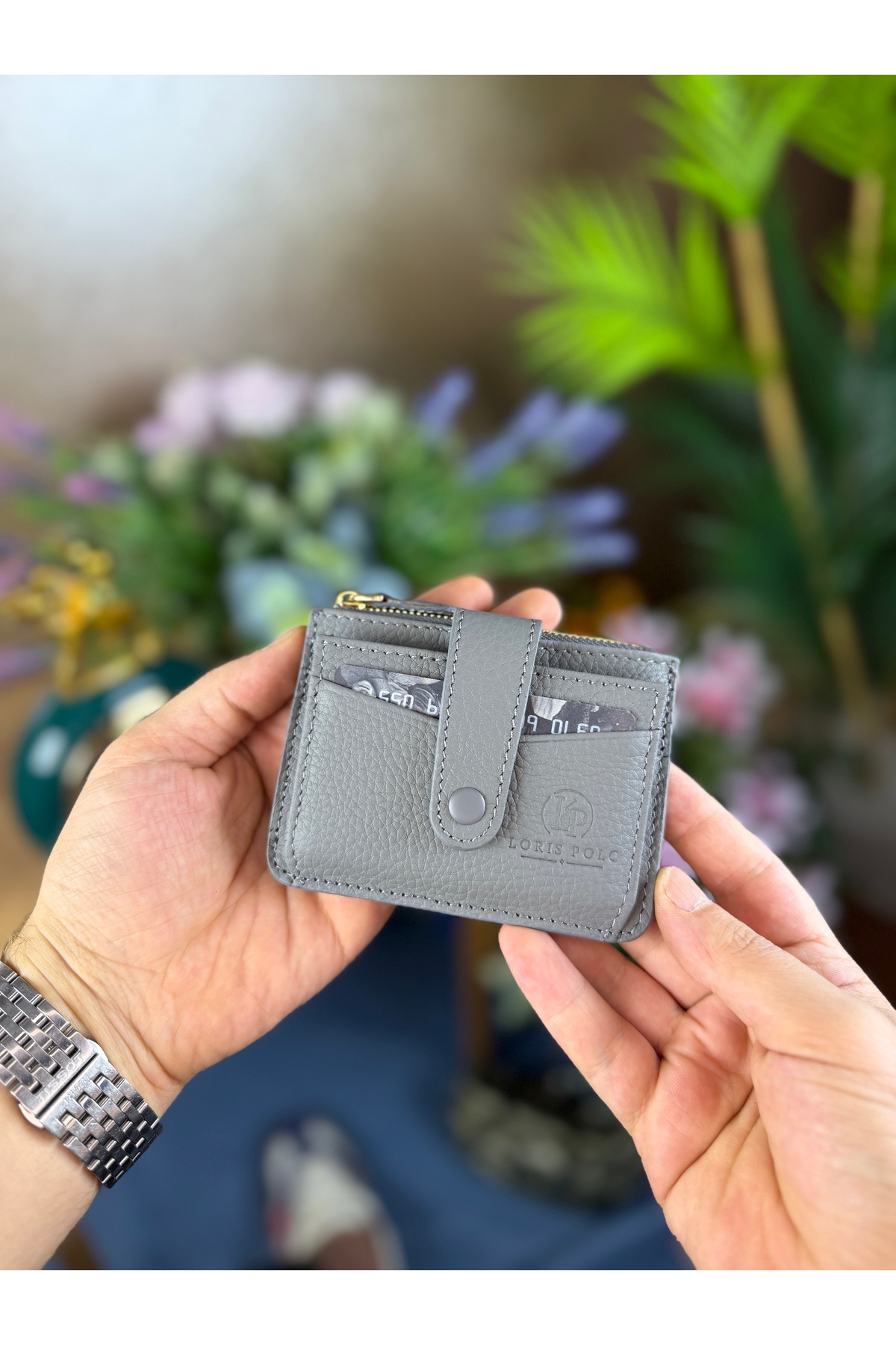 LORİS POLO Maya Unisex Hakiki deri Fermuarlı Kartlık