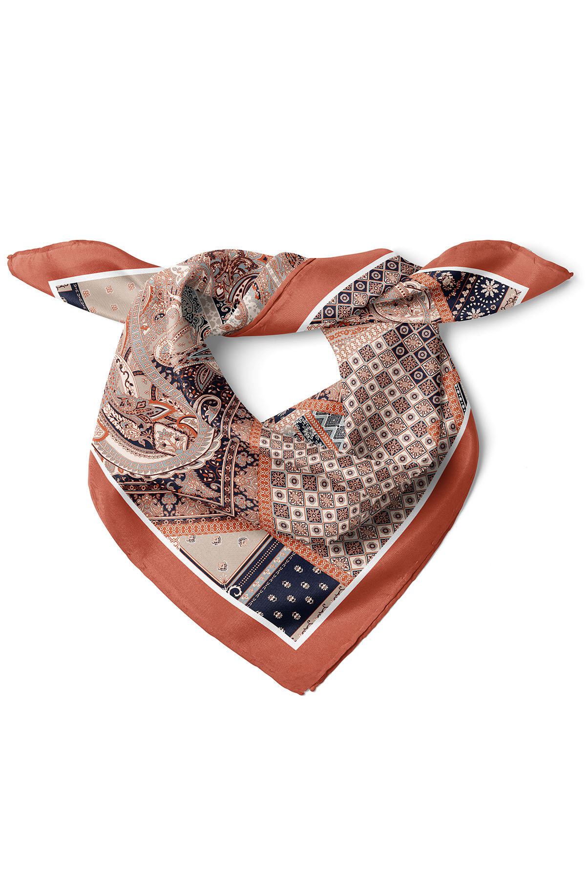 nehir eşarp Etro Etnik Desen Motifli Fular Bandana 70x70 Cm görsel 3