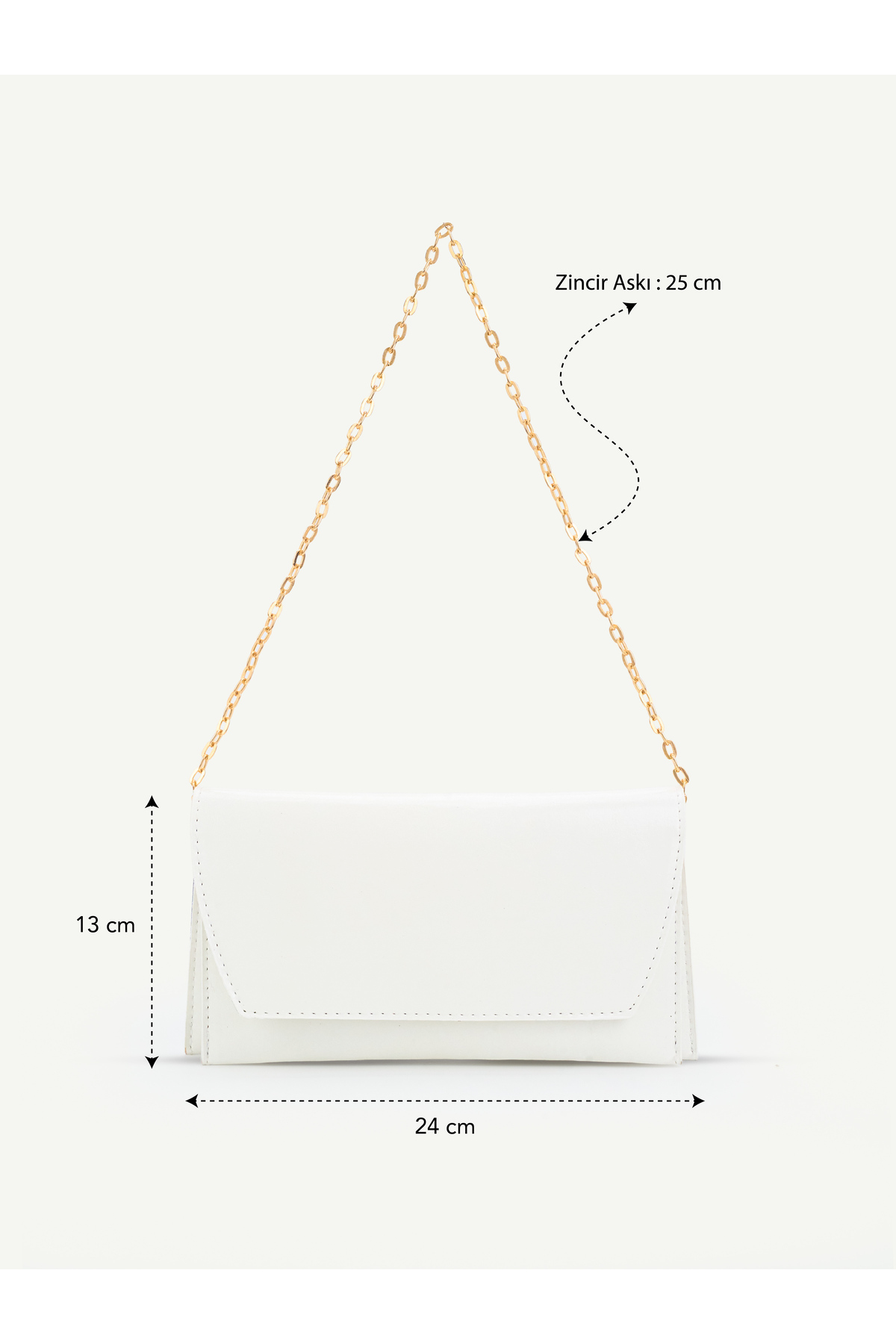 Nudia Sisi Zincir Askılı Mıknatıs Detaylı Zincir Askılı Kapaklı Kadın El ve Omuz Çantası, Şık Portföy Clutch görsel 5