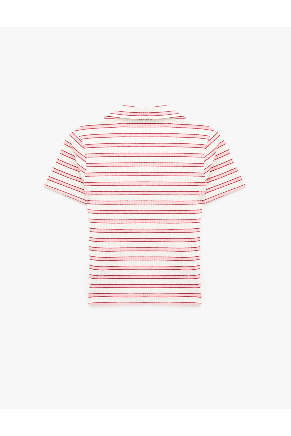 Koton Slim Fit Viskon Karışımlı Kısa Kollu Çizgili Polo Yaka Tişört görsel 2