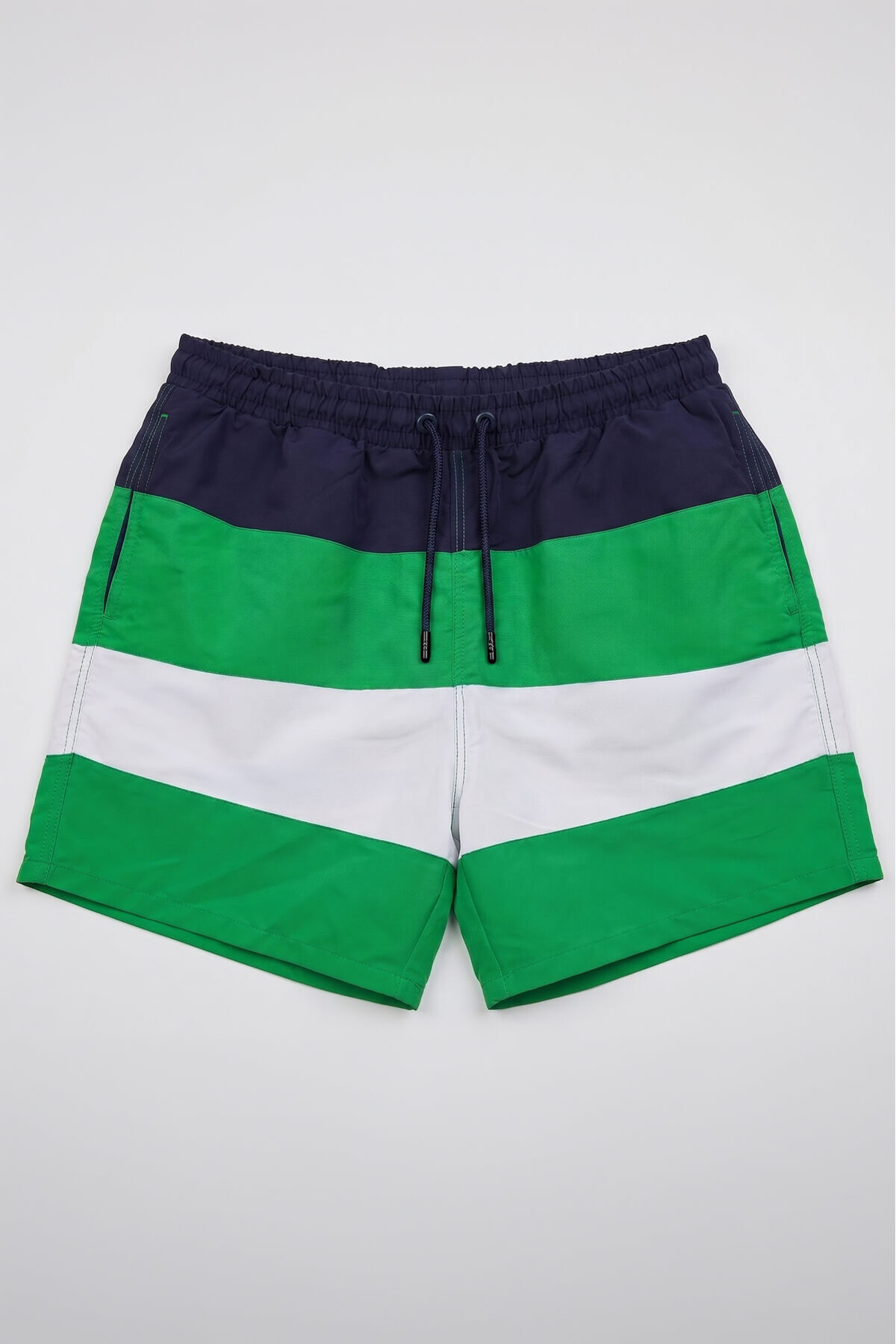 MARKAPIA Men's Mesh Swim Shorts with Pockets in Navy Blue, Green and White