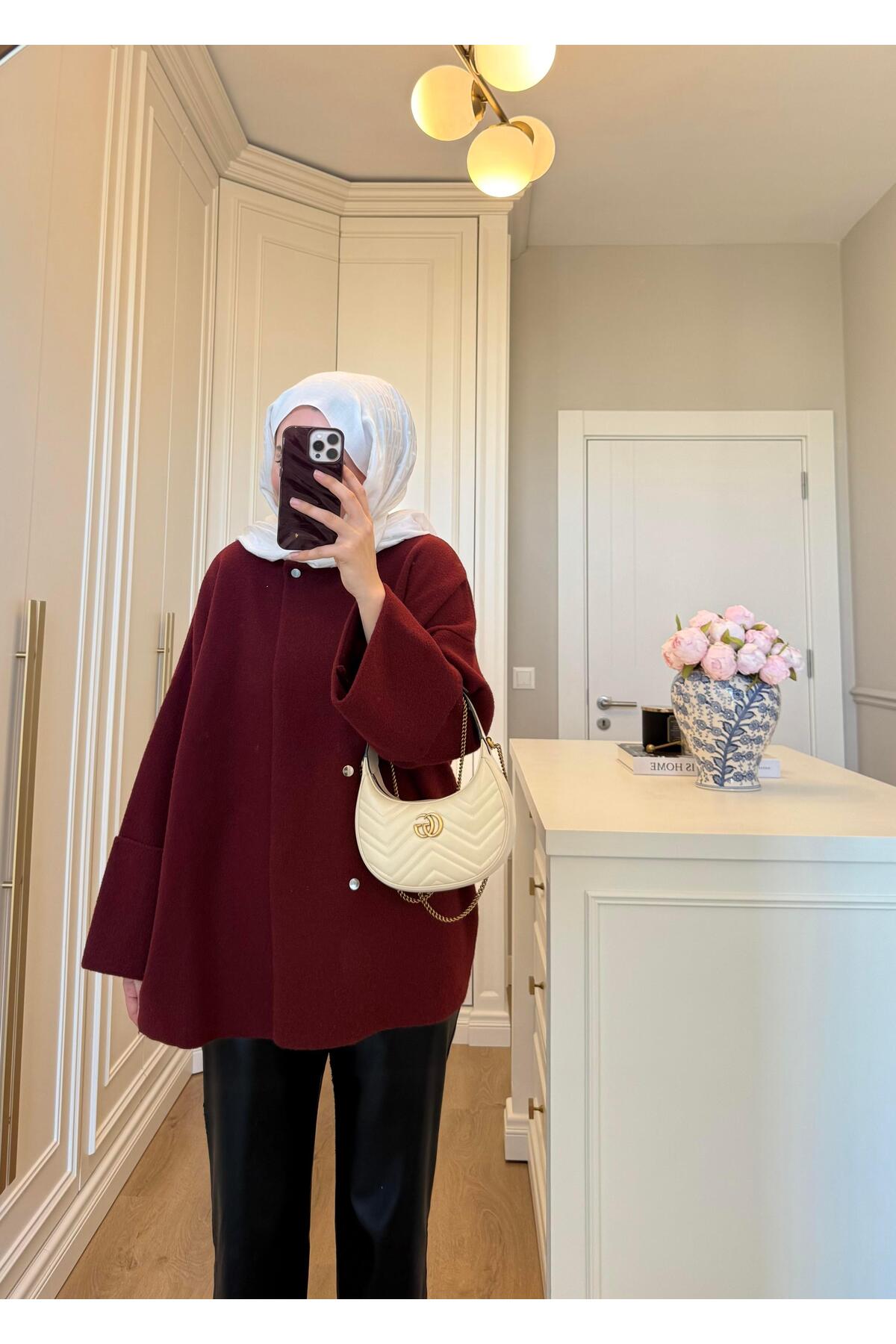 SOİ Parla Angora Hırka Bordo — مشکی 5316