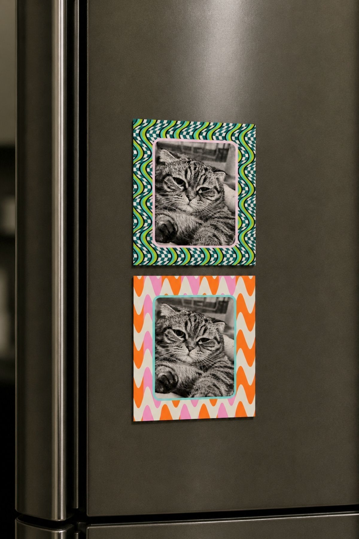 2’li Magnet Fotoğraf Çerçevesi Seti – Retro Dalga