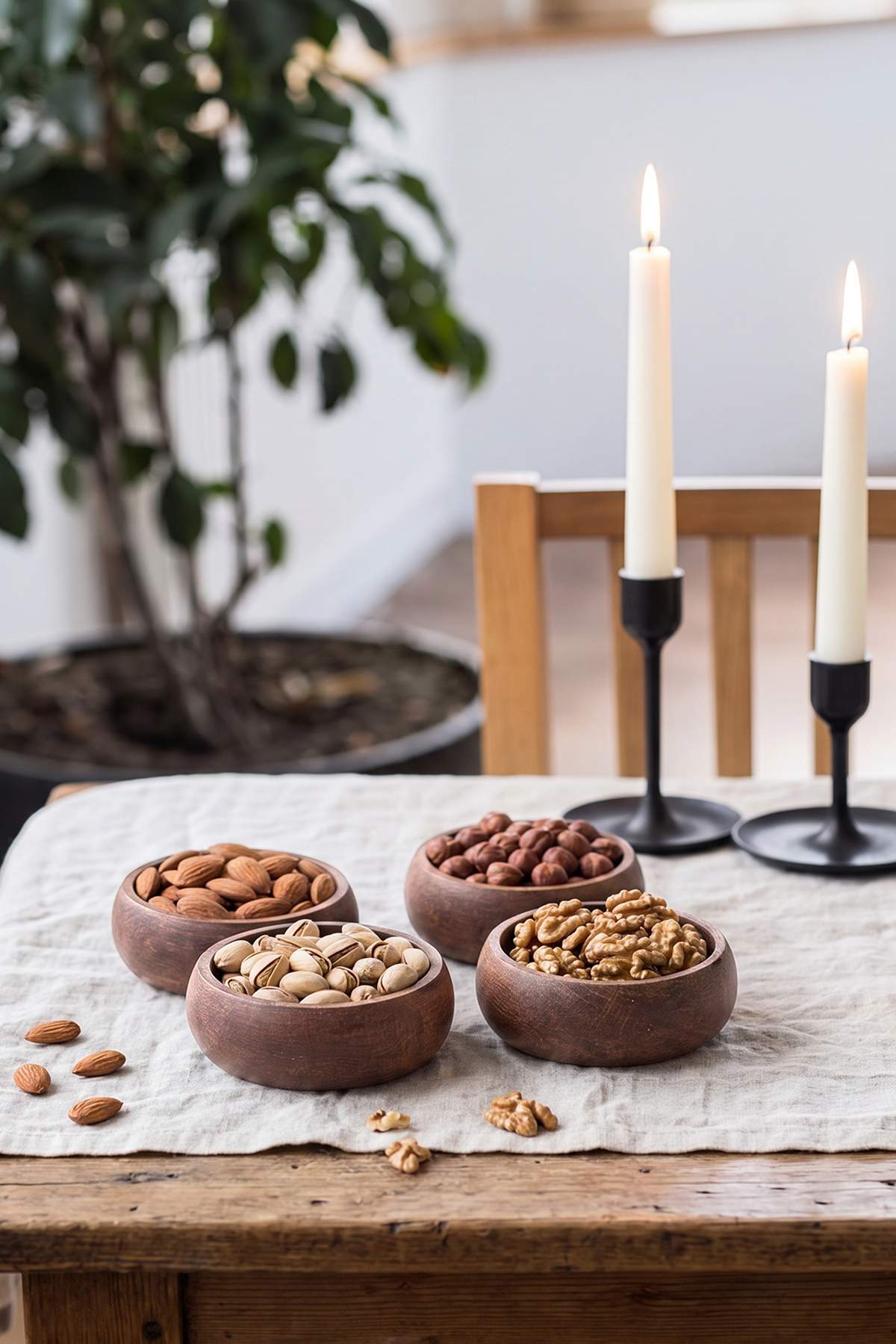 TRENDYOLMİLLA HOME 4-teiliges Holzschalen- und Snackschalen-Set 9 cm TPHSS26K...