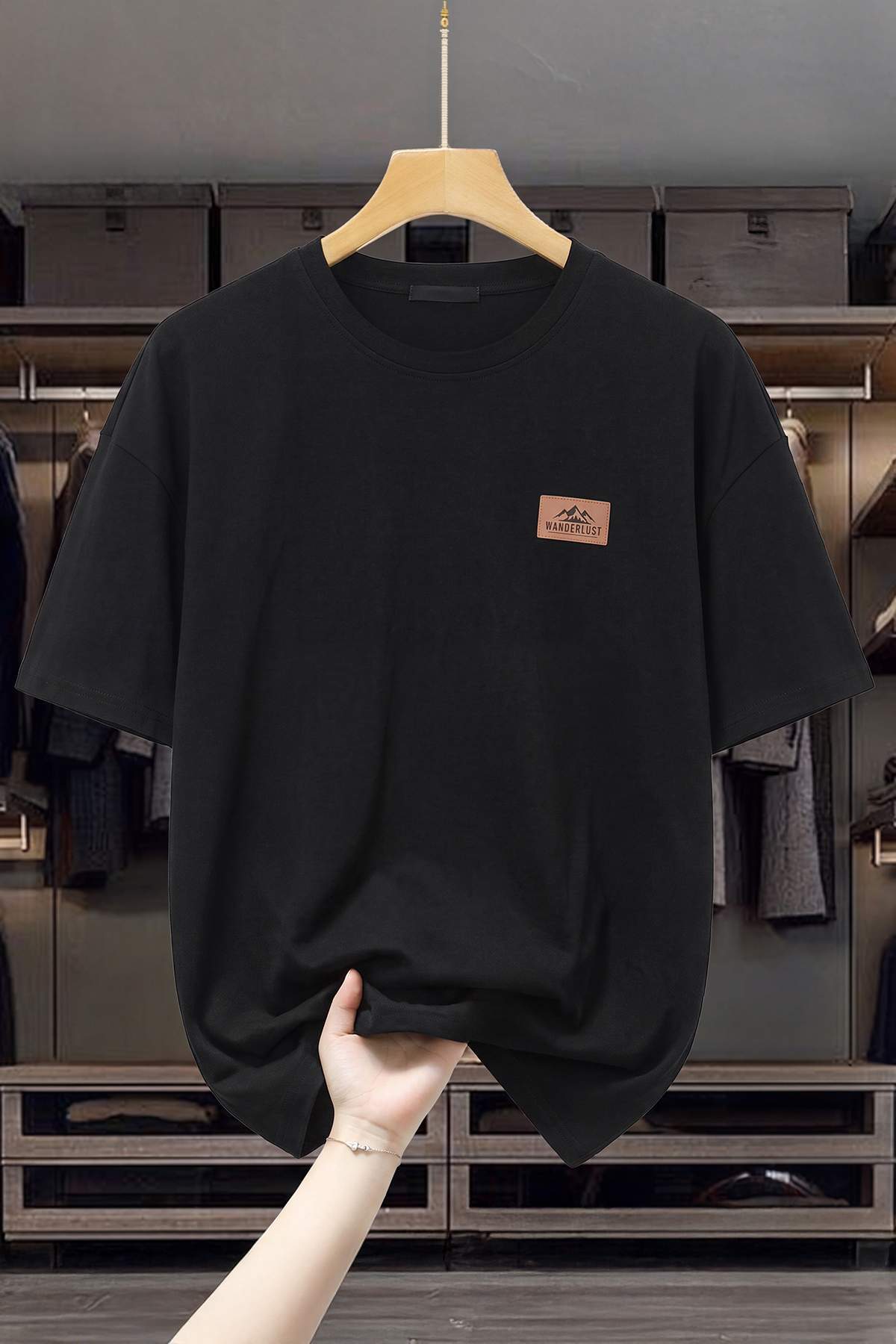 Trendyolmilla Man Siyah Oversize/Geniş Kalıp Baskılı %100 Pamuk T-Shirt TMNSS26TS00082