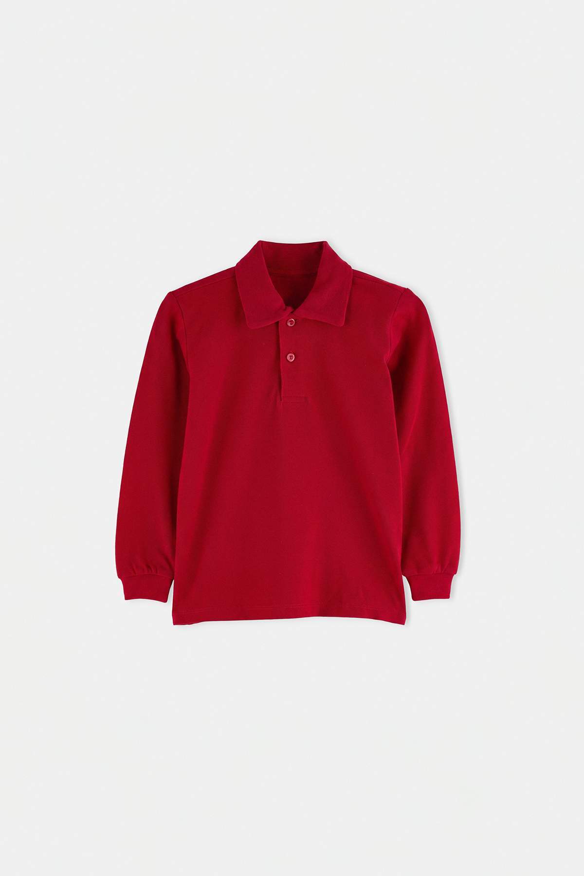 Trendyolmilla Kids Bordo Erkek Çocuk Basic Polo Yaka Düz Örme T-Shirt TKDAW27TS00005